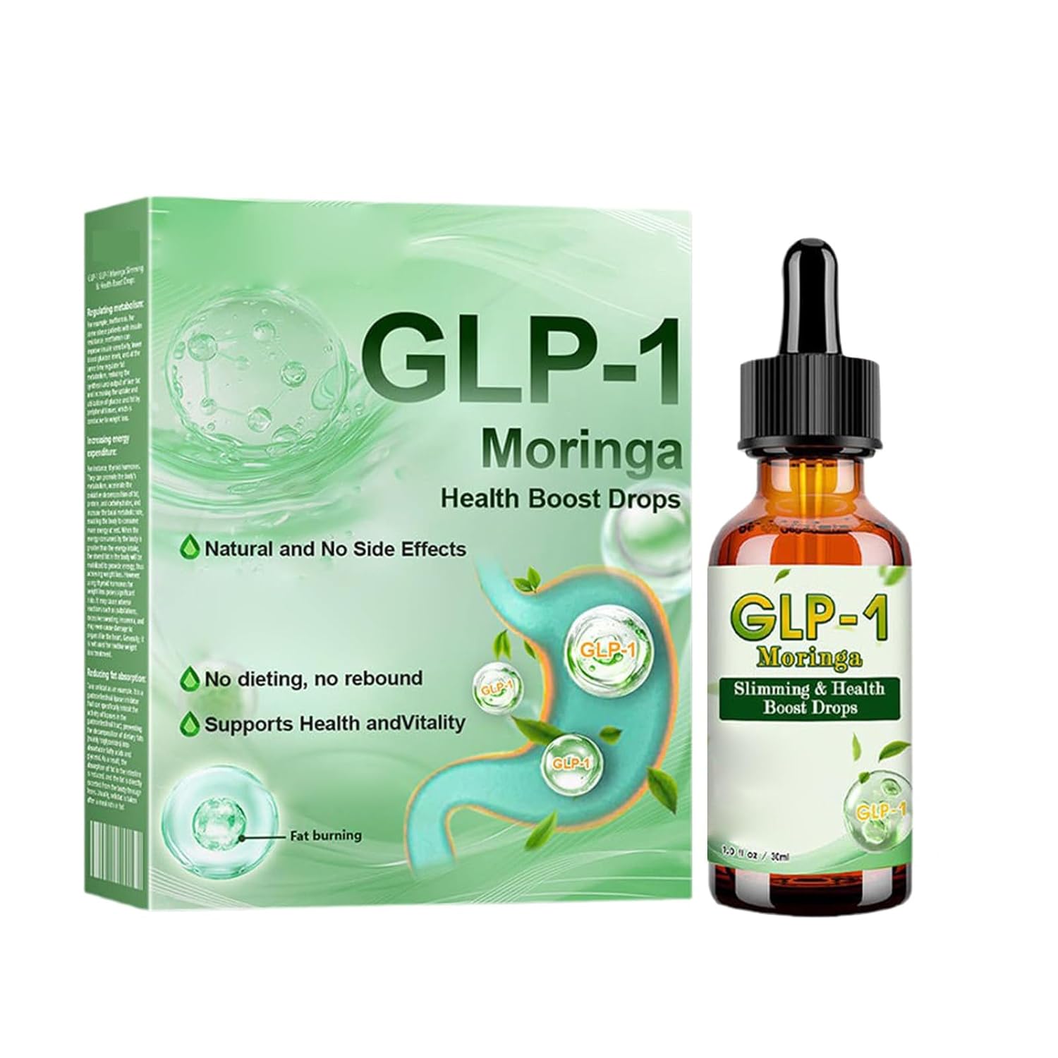 Lercea GLP-1 Moringa Health Boost Drops, HHVB GLP-1 Health Boost Drops, Organic Moringa GLP-1 (1PC)