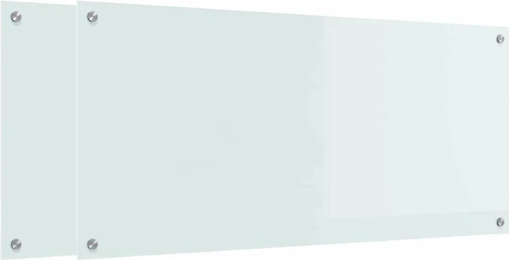 Syfax Kitchen backsplash, 2 pieces, white, 110 x 50 cm, tempered glass