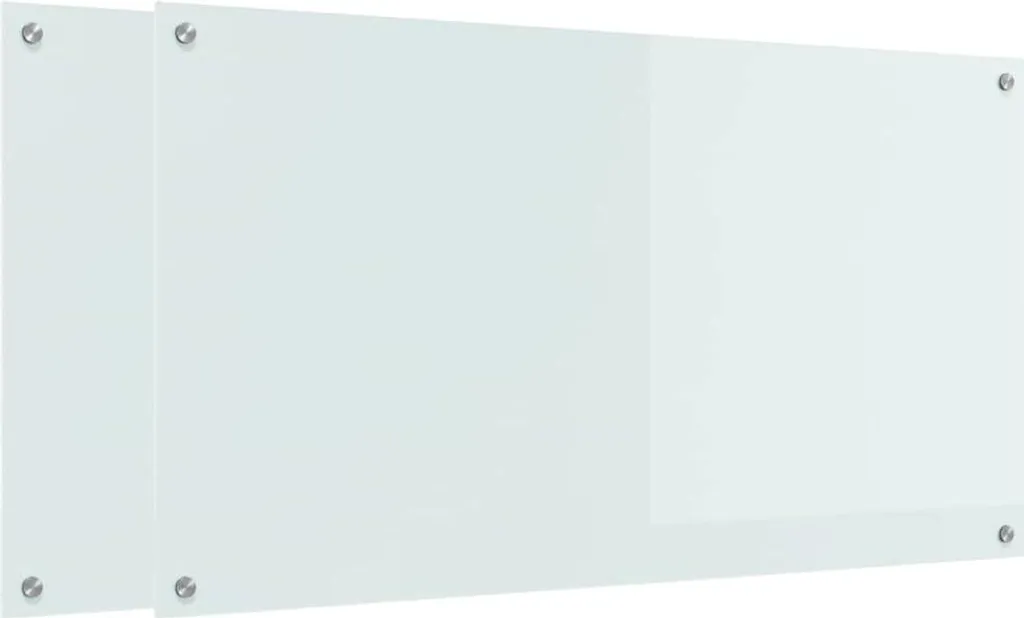 Kitchen backsplash, 2 pieces, white, 110 x 60 cm, tempered glass