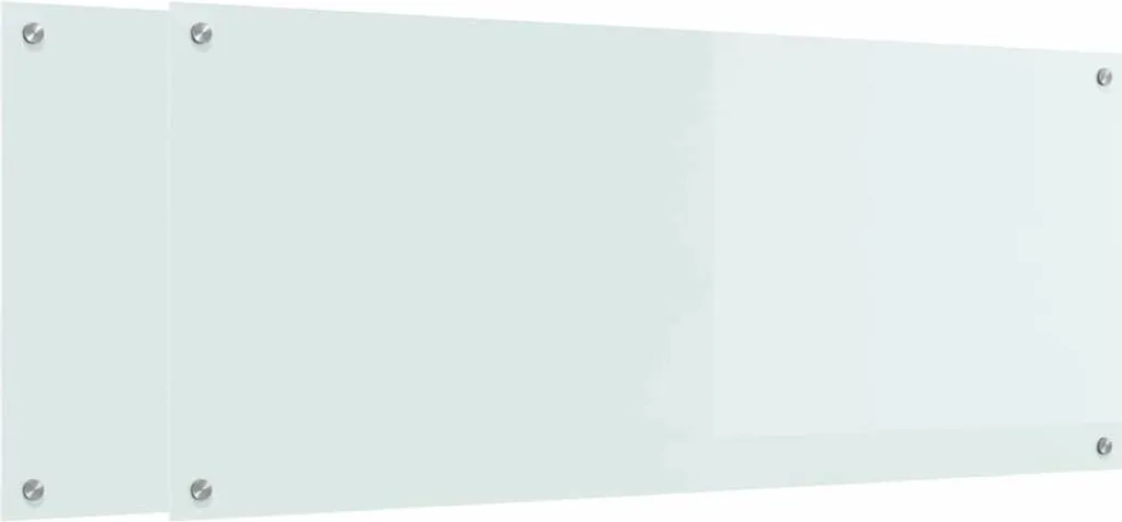 Syfax Kitchen backsplash, 2 pieces, white, 120 x 50 cm, tempered glass