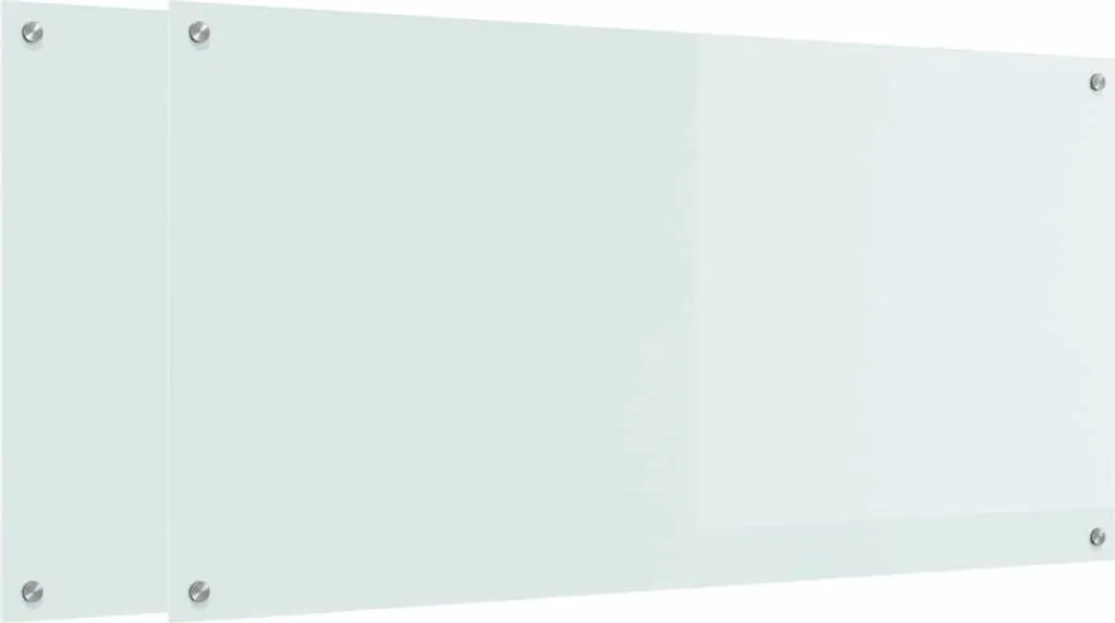 Syfax Kitchen backsplash, 2 pieces, white, 120 x 60 cm, tempered glass