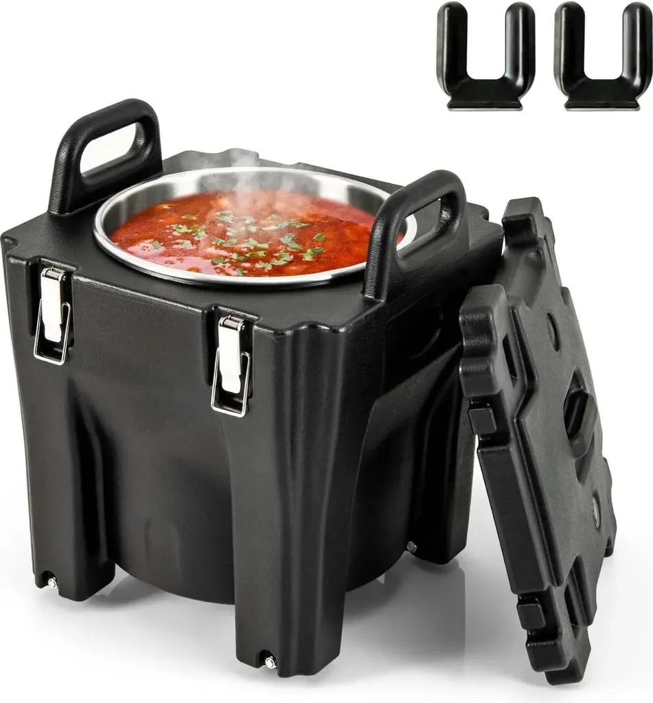 StarTech 30L Cooler Box - Insulated Cooler and Warmer Box - With Wheels - Stackable - Stainless Steel Interior - 2 Handles - Black