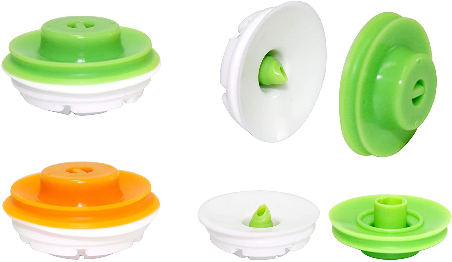 Kuhn Rikon 23074 Vacuum Bag System Valve Set (Pack of 8) ), orange, green, white.