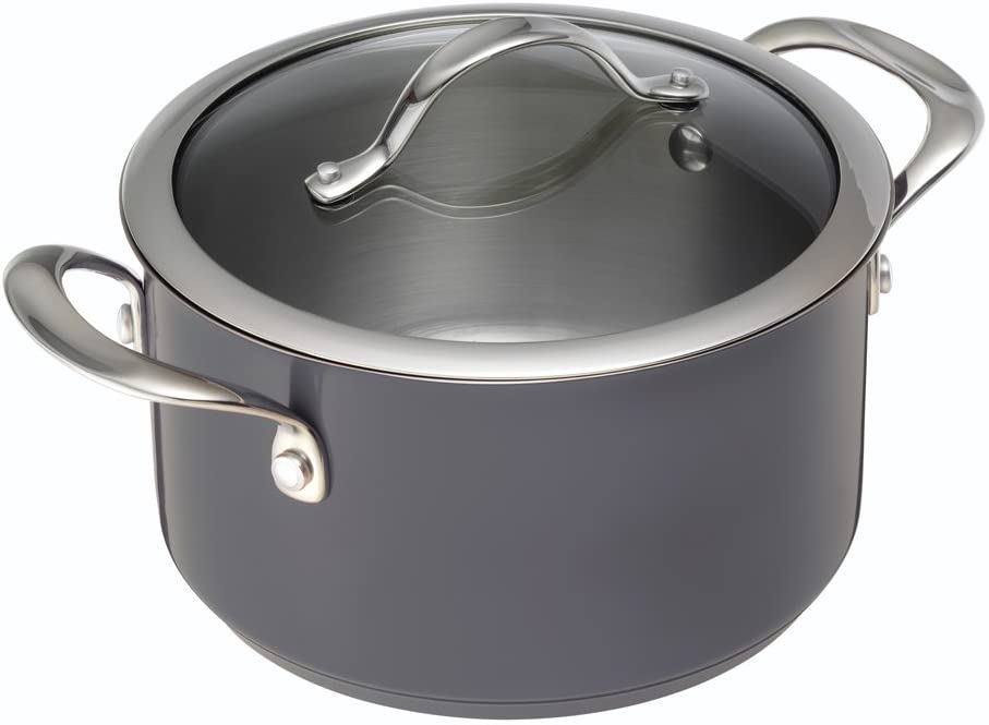 Kuhn Rikon 24 cm 5.5 Litre Stainless Steel Colori Casserole, Anthracite