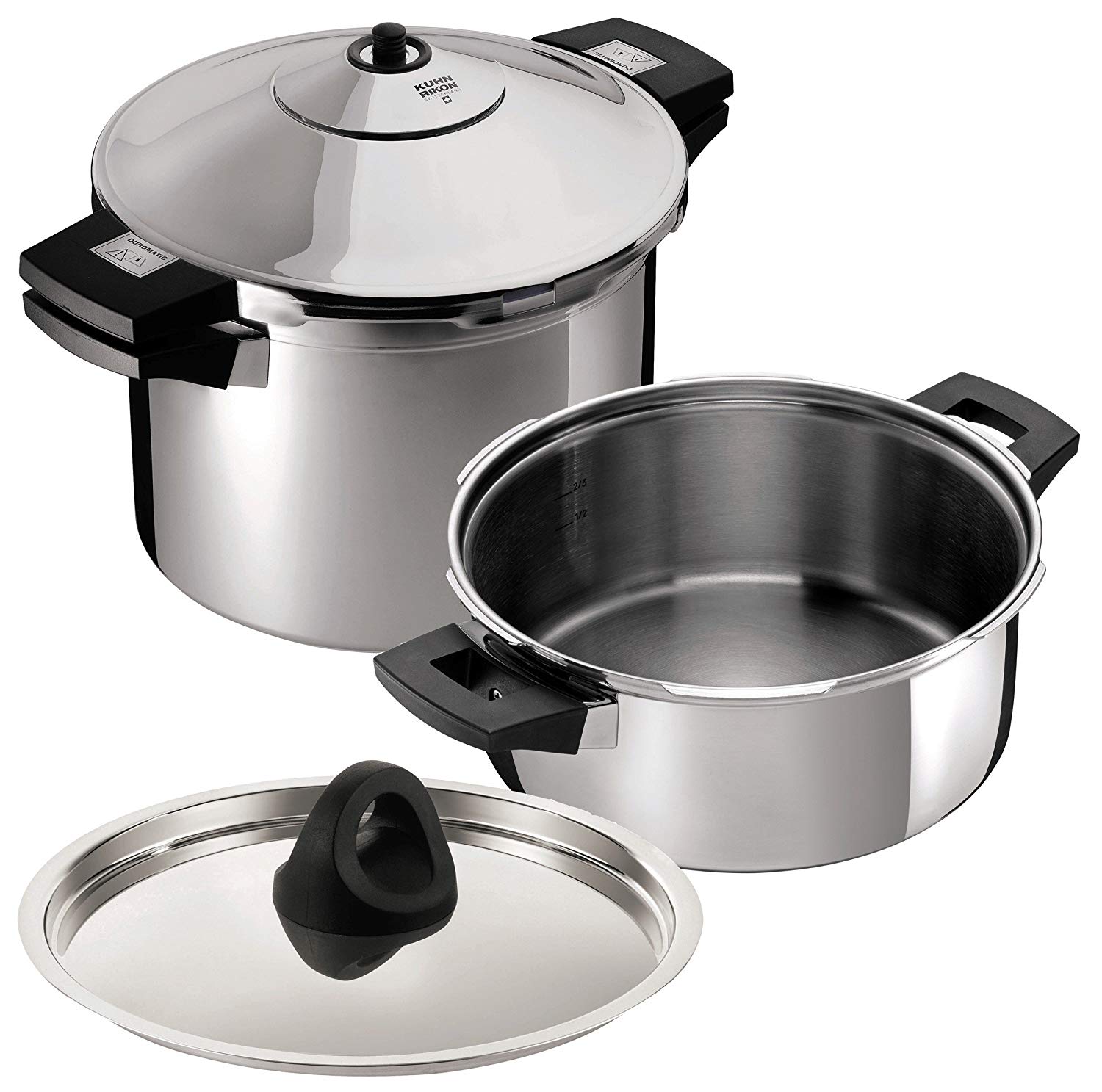 Kuhn Rikon Duromatic Inox 30325 Pot and Pressure Cooker Set 2.5 + 6 L / 24 