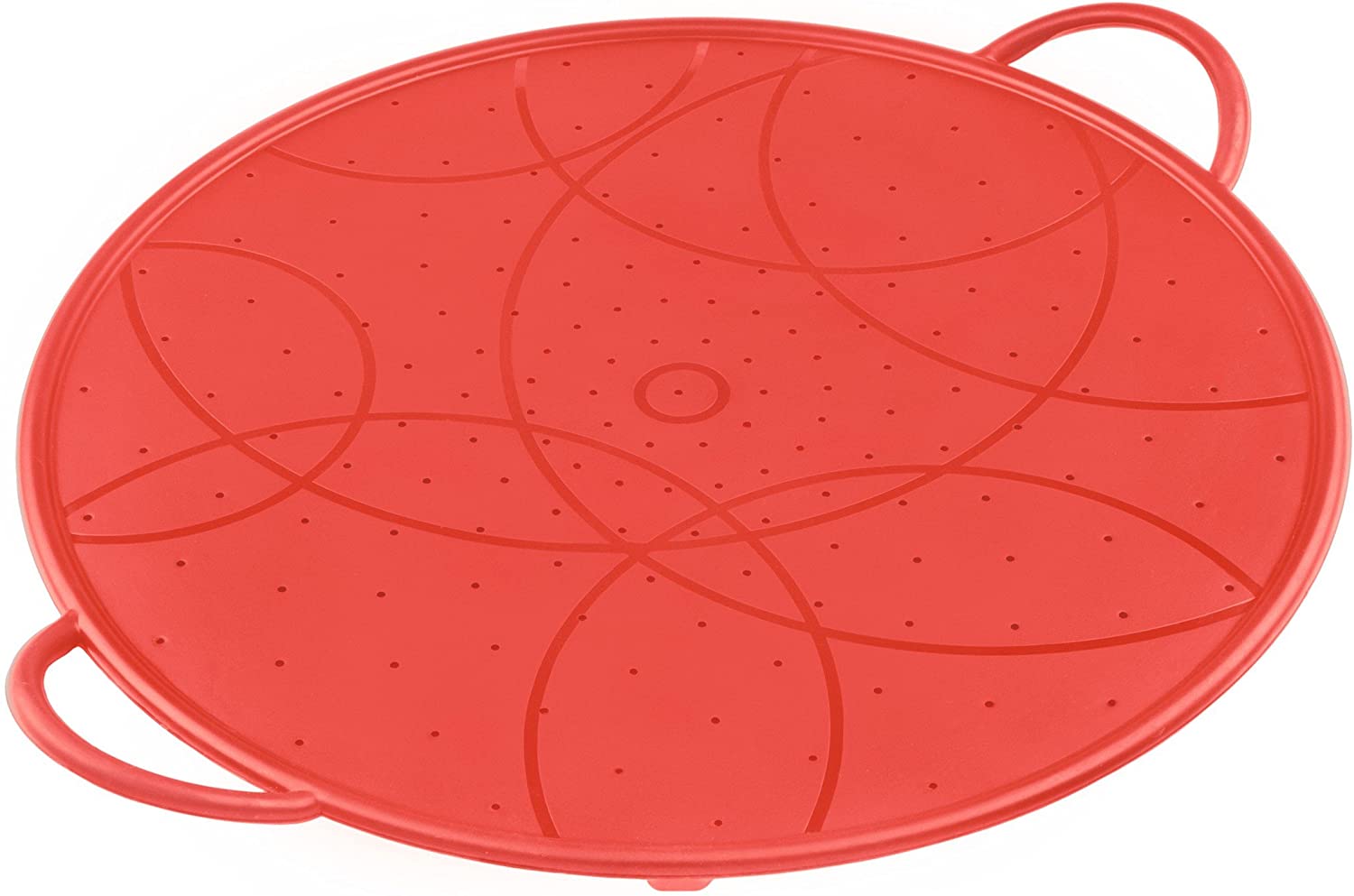KUHN RIKON Kitchen Accessories 23634 Silicone Splash Guard with Holes 30 cm Oven-Safe Red