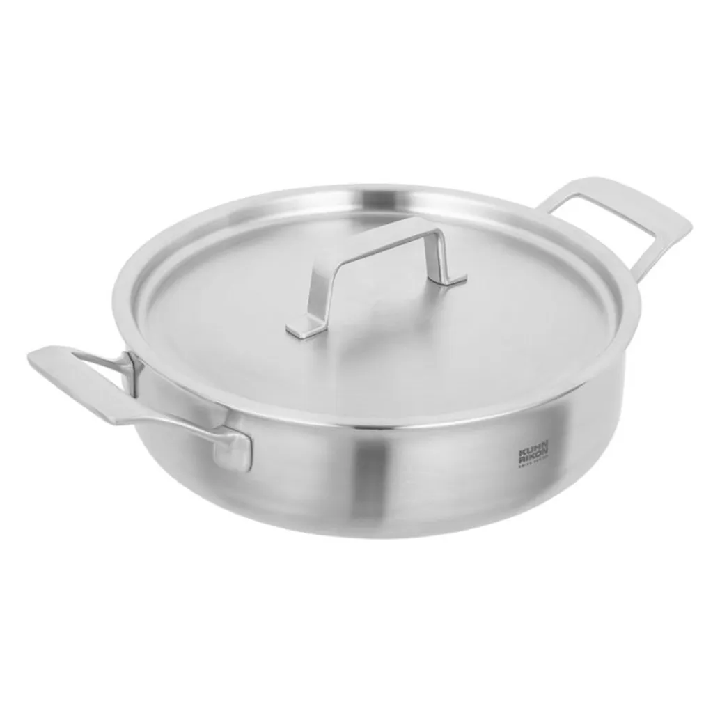 Kuhn Rikon serving pan, stainless steel with stainless steel lid, 24 cm