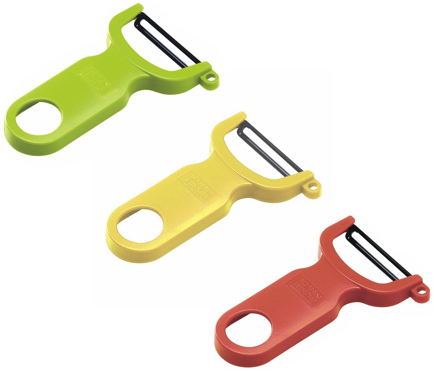 Kuhn Rikon Original Swiss Peeler Pack of 3 Red/Green/Yellow