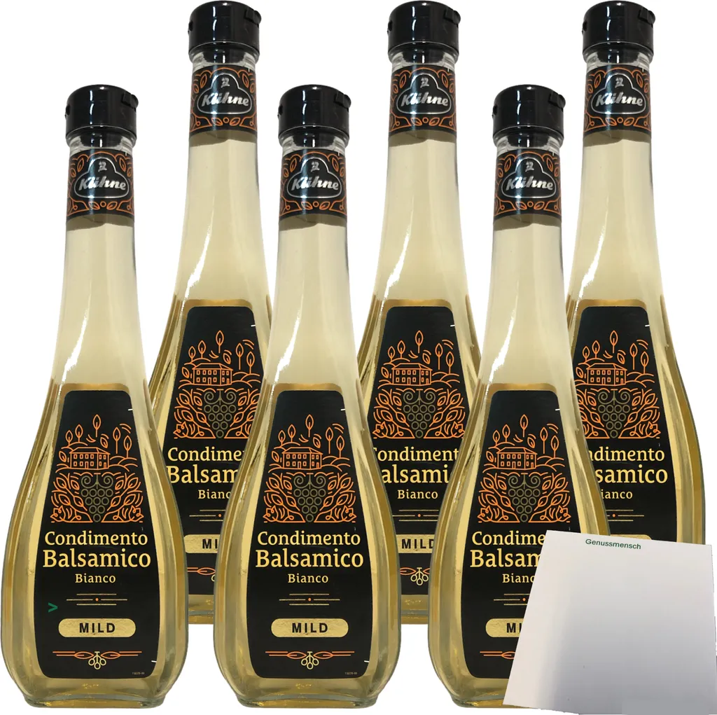 Kühne Vinegar Condimento Balsamico Bianco white balsamic vinegar mild 6-pack (6x500ml bottle) + usy Block
