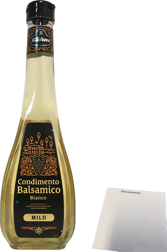 Kühne White Balsamic Vinegar, Mild Seasoning, 1 Pack (1 x 500ml Bottle) + usy Block