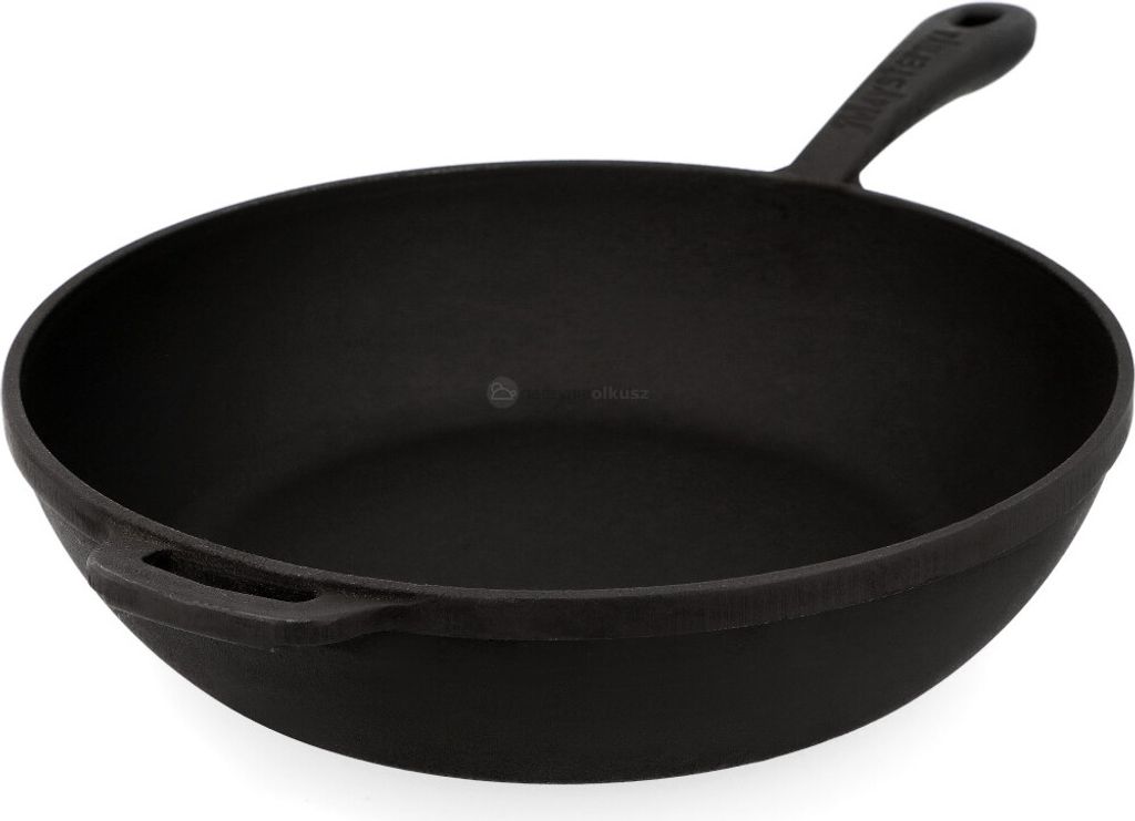 Kuketo | Cast iron frying pan 24 cm Maysternya – Heavy 2.7 kg deep cast iron frying pan for induction, gas, oven & outdoor cooking