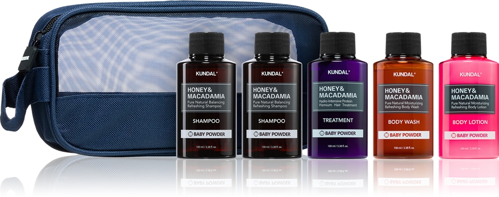 KUNDAL Baby Powder Set Cosmetic Travel Set for Women