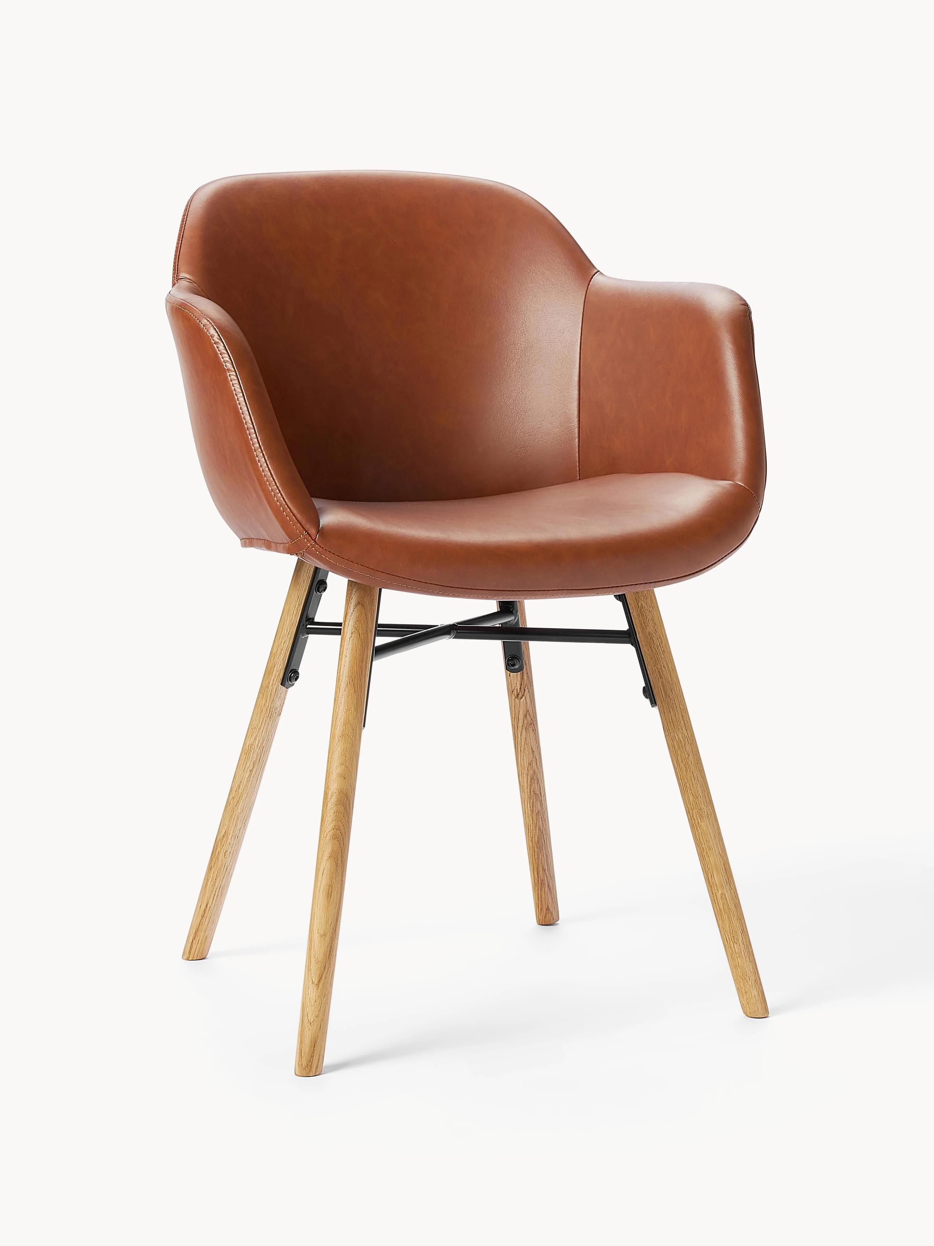 Westwing Collection Fiji faux leather armchair with narrow seat shell
