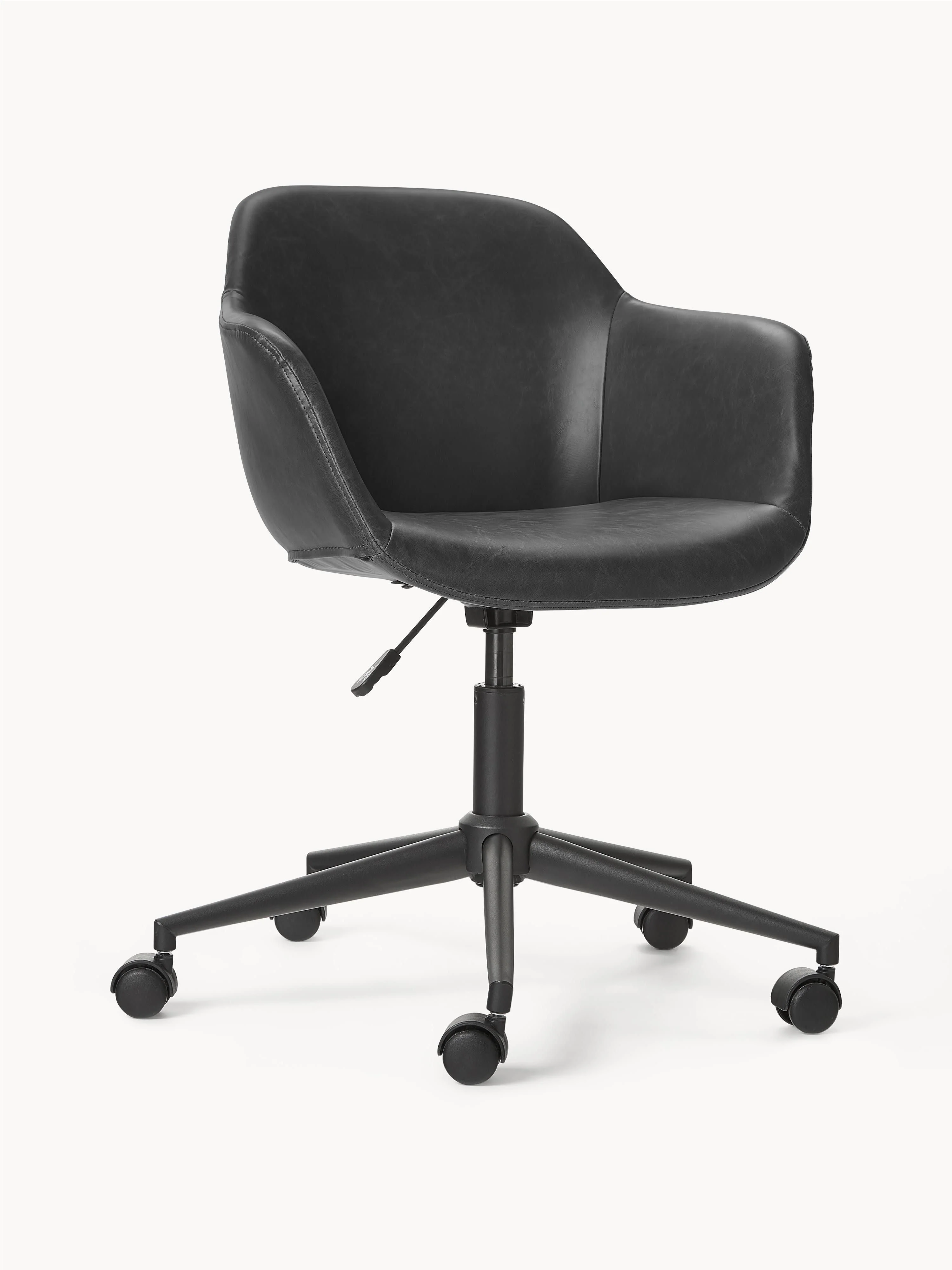 Westwing Collection Fiji faux leather desk chair with narrow seat shell