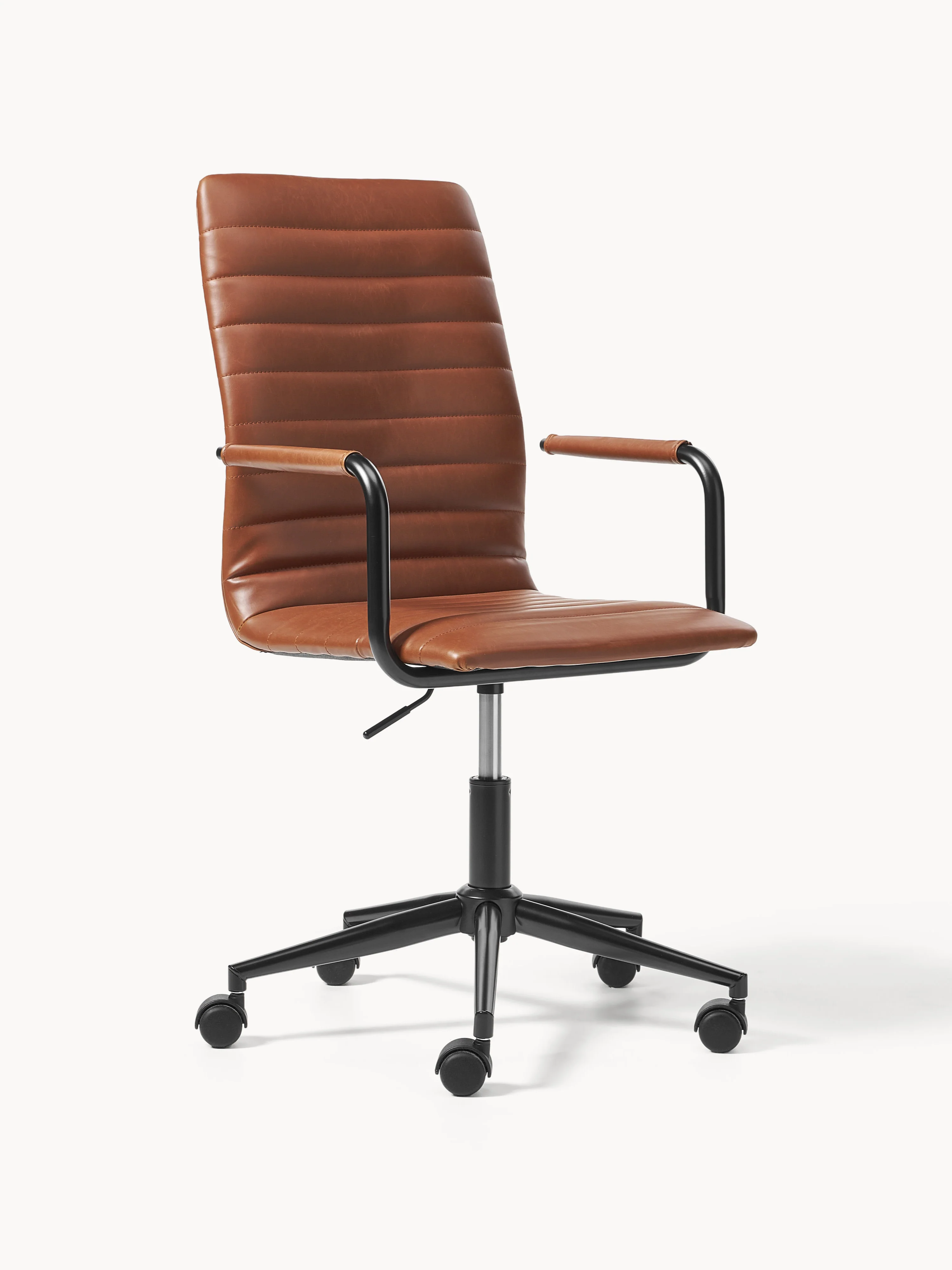 Westwing Collection Winslow faux leather desk chair, height adjustable