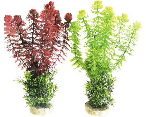 Artificial water plant sydeco Aqua Forest Cyprus approx. 28 cm high, assorted colors red or green