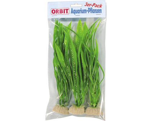 ORBIT Plastic aquatic plants medium elongated leaves 30 cm 3 pieces green