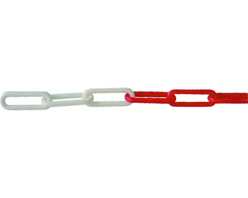 Plastic chain Pösamo Ø 6 mm, 30 m red/white, in a bag