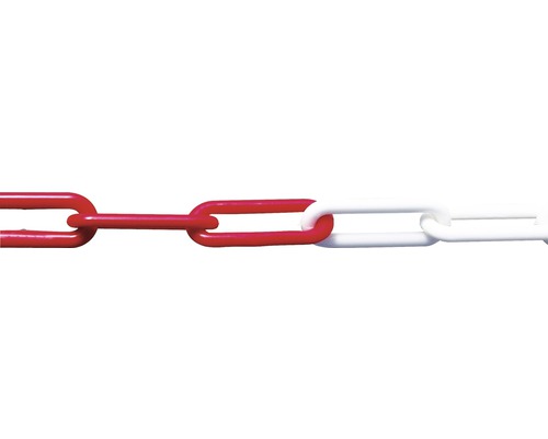 Plastic chain Pösamo Ø 6 mm, 5 m, red/white, polybag