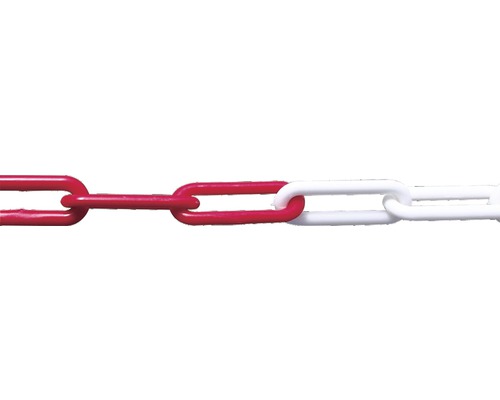 Plastic chain Pösamo Ø 8 mm, 25 m red/white, in a bag
