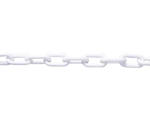 Plastic chain Pösamo white 4 mm, sold by the meter
