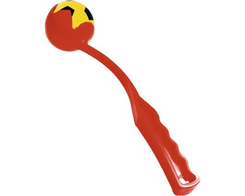 Plastic slingshot Karlie Soft Ball Launcher with foam rubber ball 32 cm orange