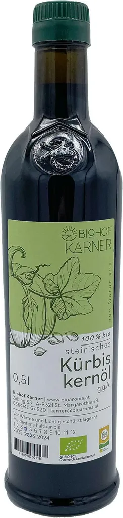 Biohof Karner Pumpkin seed oil PGI 500ml
