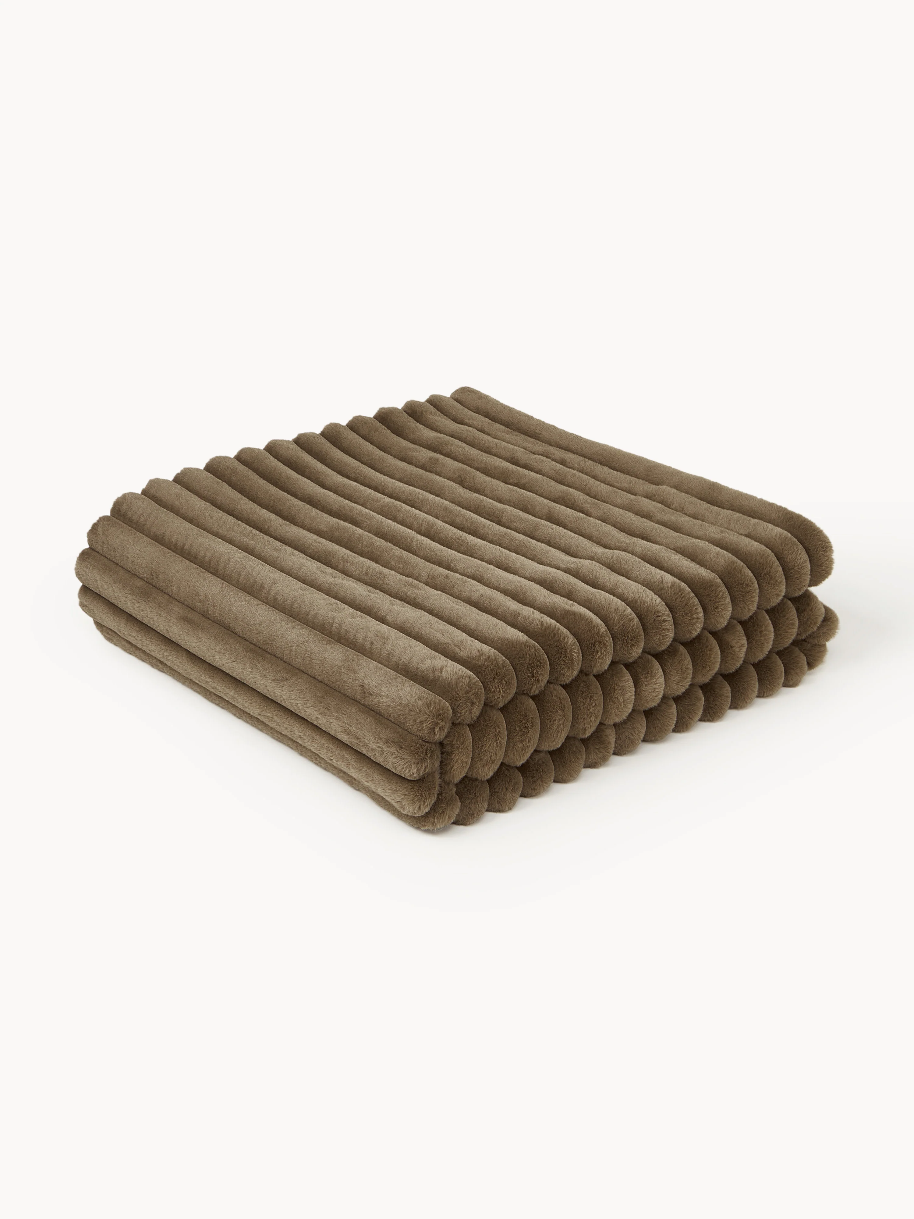 Westwing Collection Lovey faux fur cuddly blanket, Dark brown