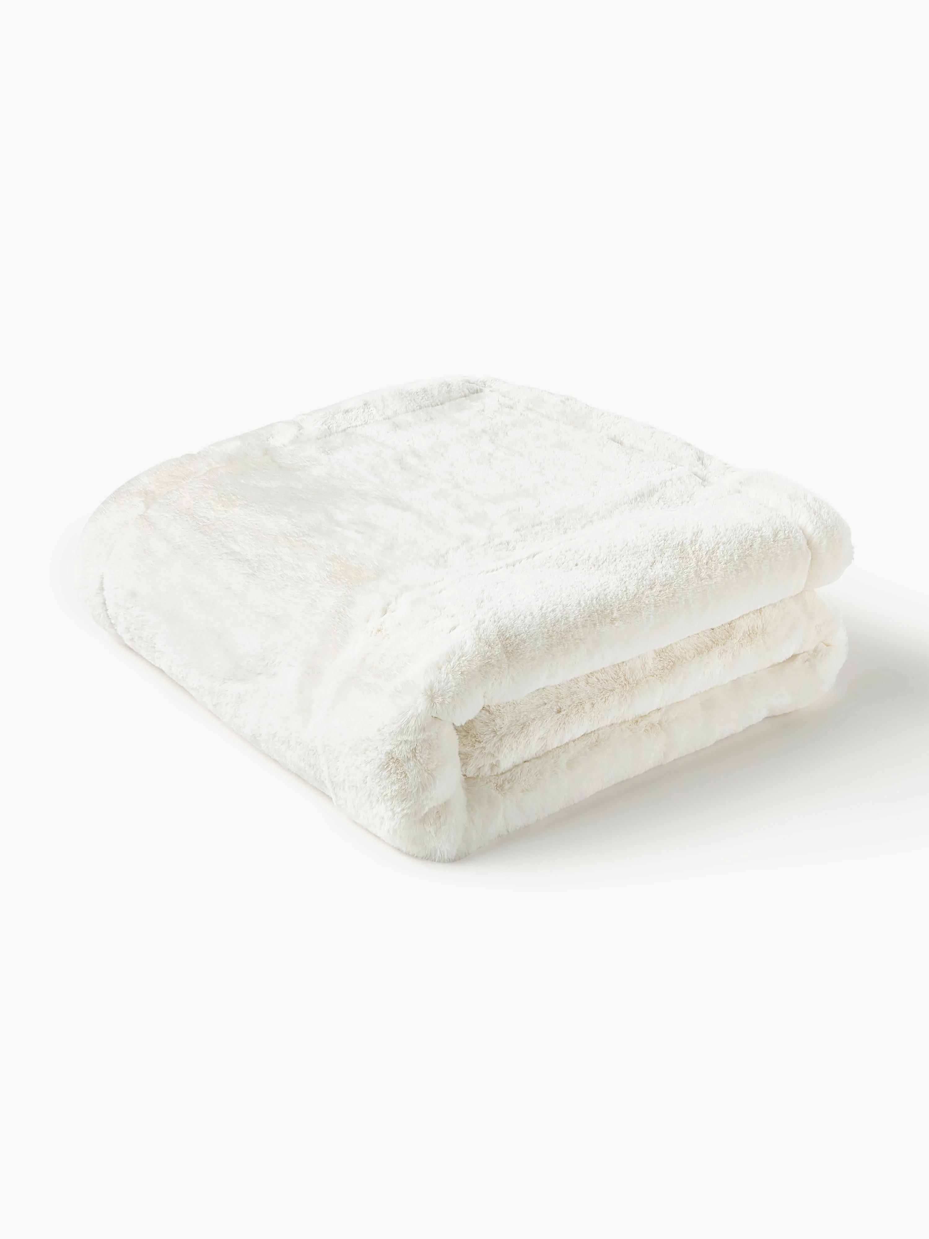 Westwing Collection Mette faux fur cuddly blanket, White