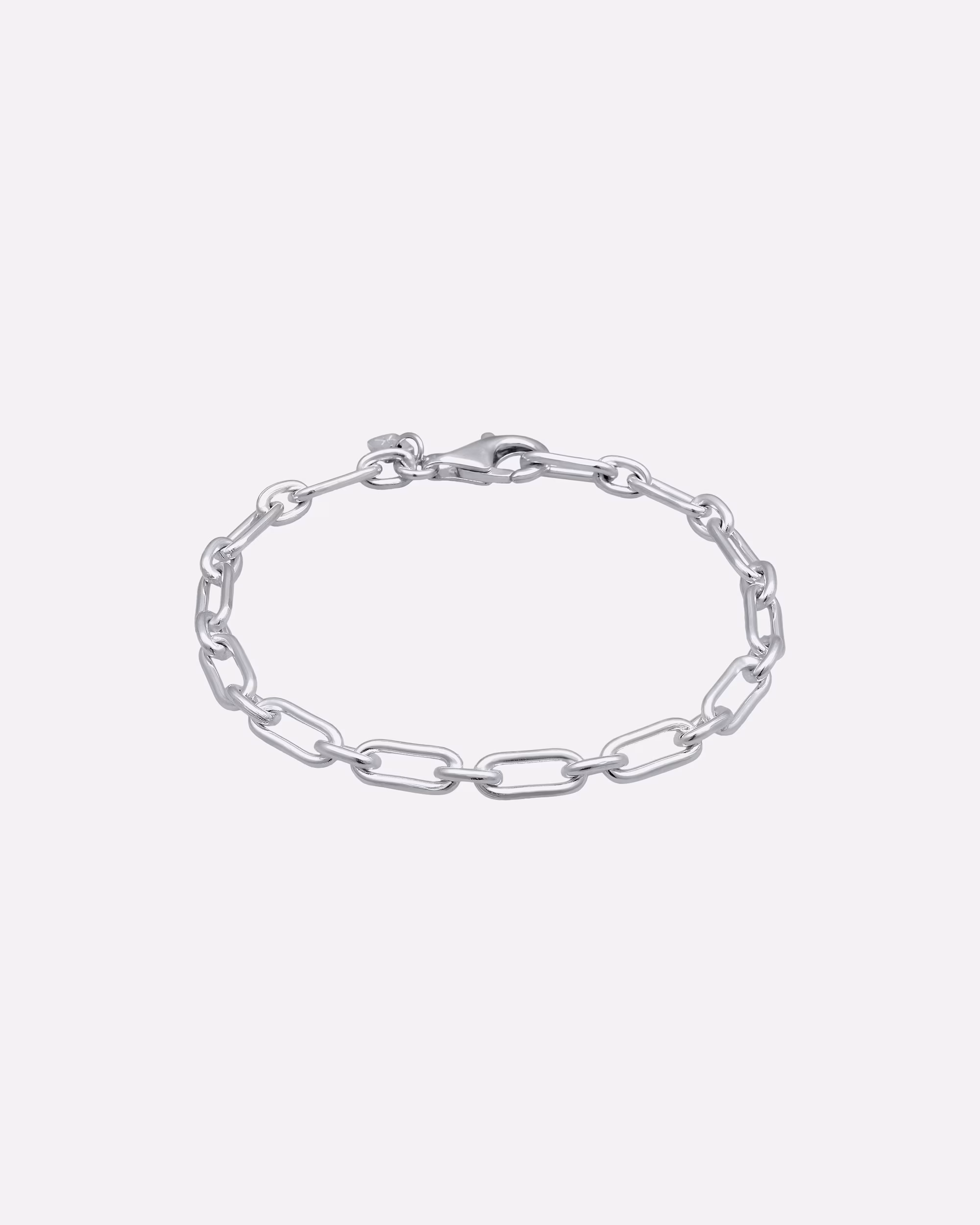 KUZZOI Bracelet Link Chain Modern Oval 925 Sterling Silver