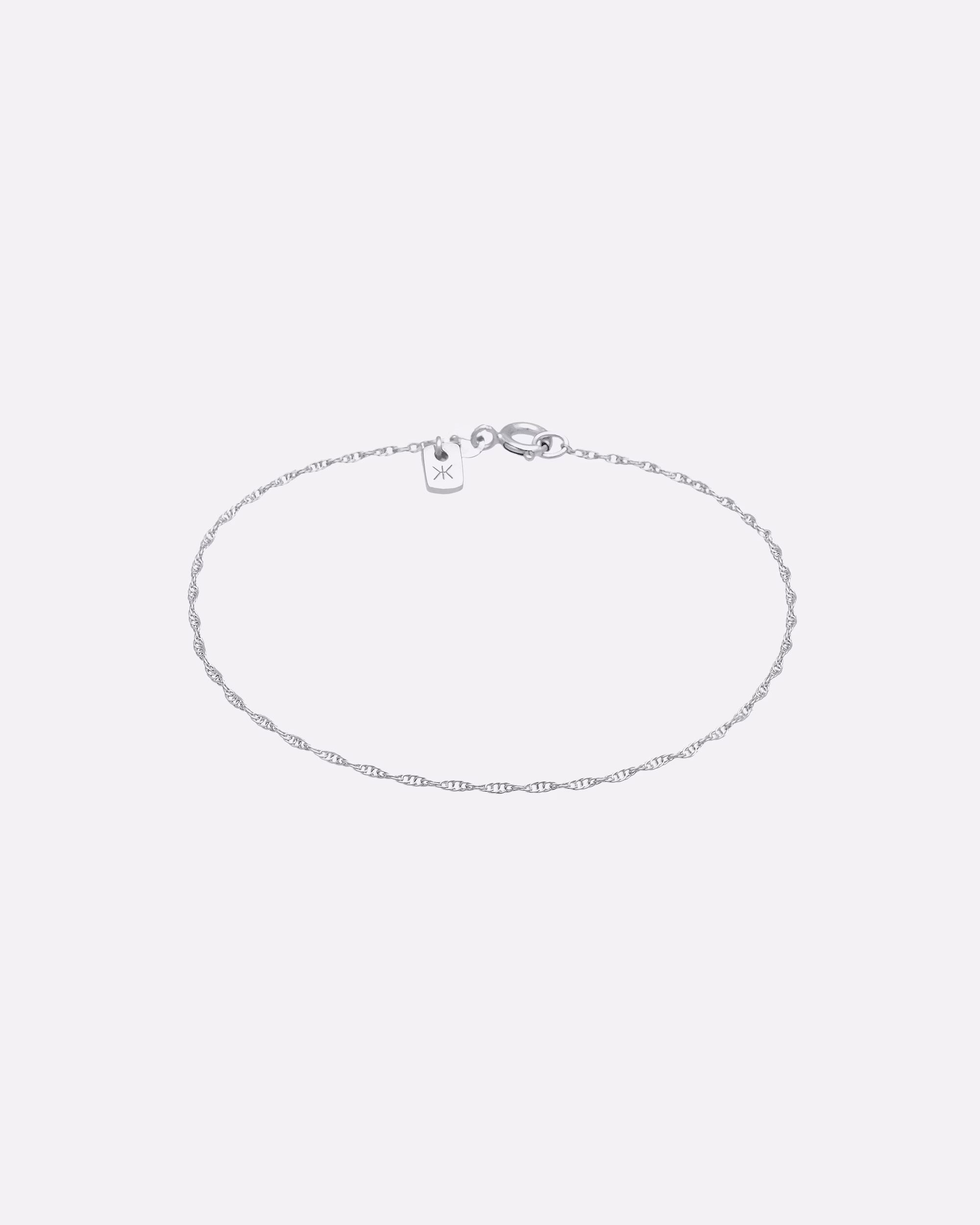 KUZZOI bracelet men's basic link chain twisted 925 silver