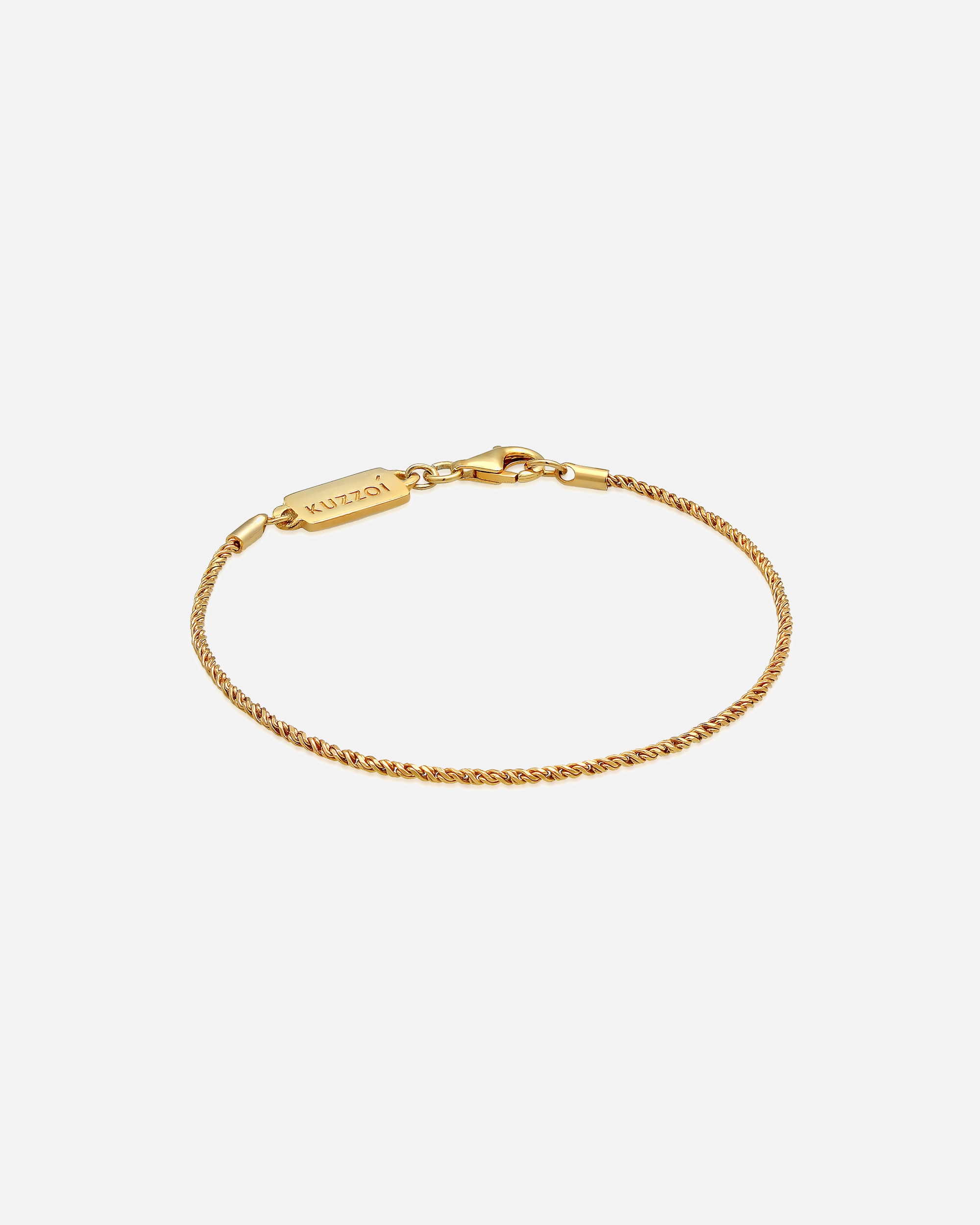 KUZZOI bracelet men's basic cord chain twisted 925 silver