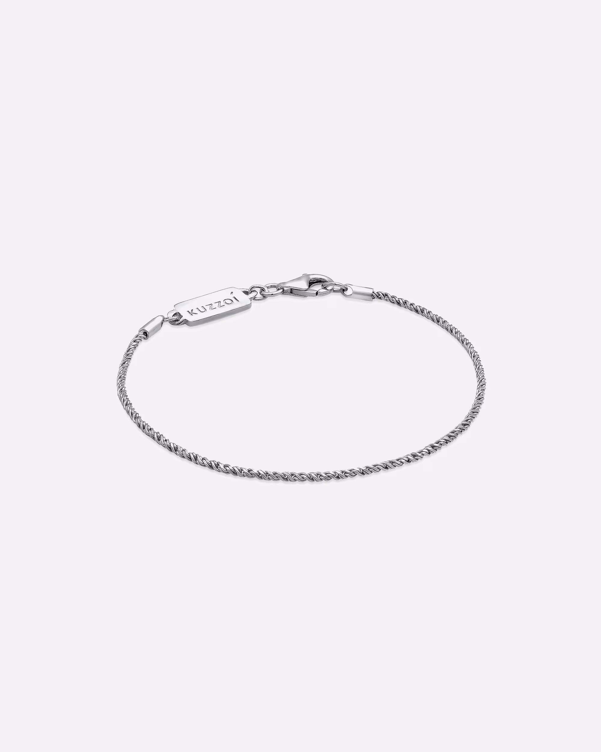 KUZZOI bracelet men's basic cord chain twisted 925 silver