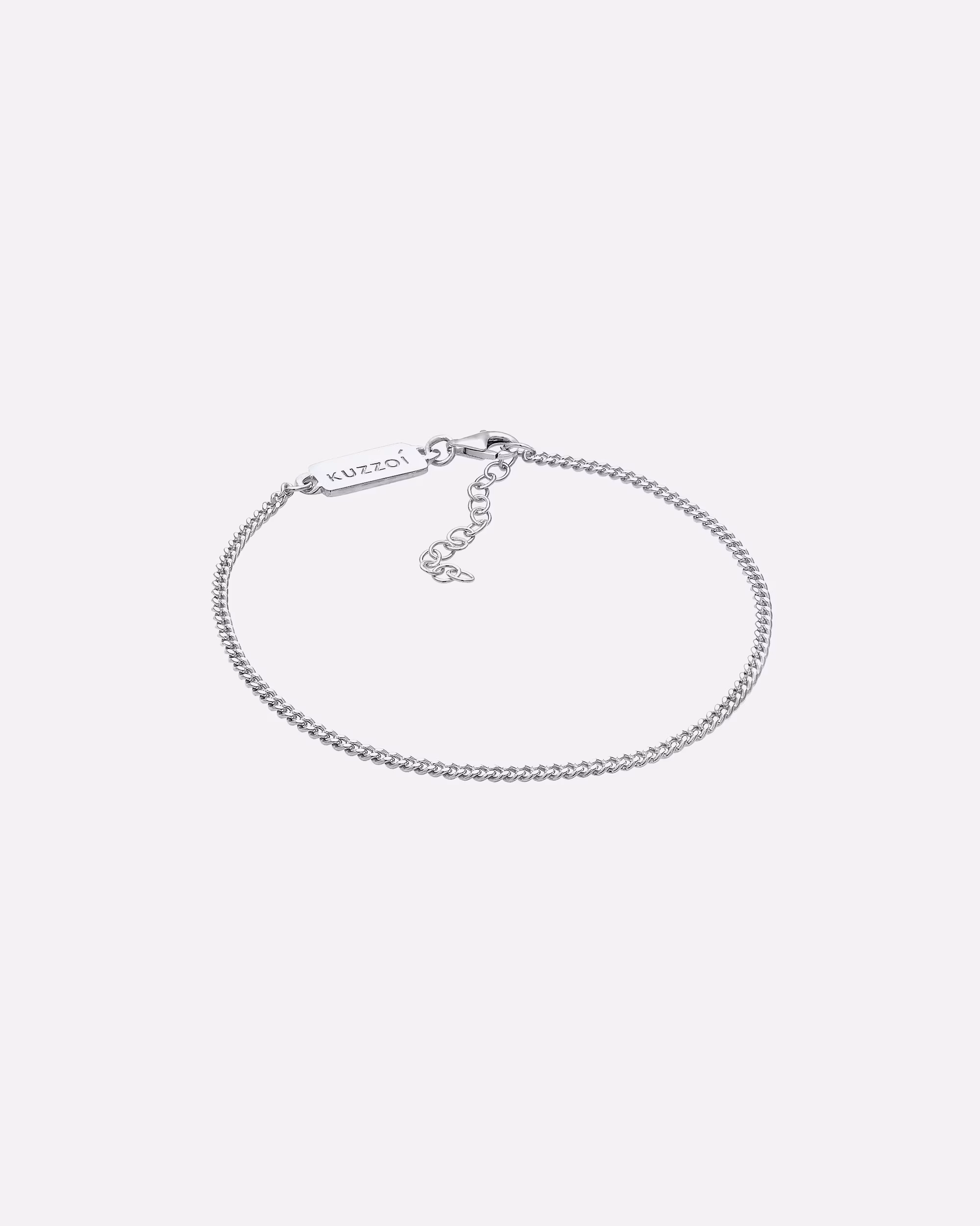 KUZZOI bracelet men's basic curb chain fine 925 silver