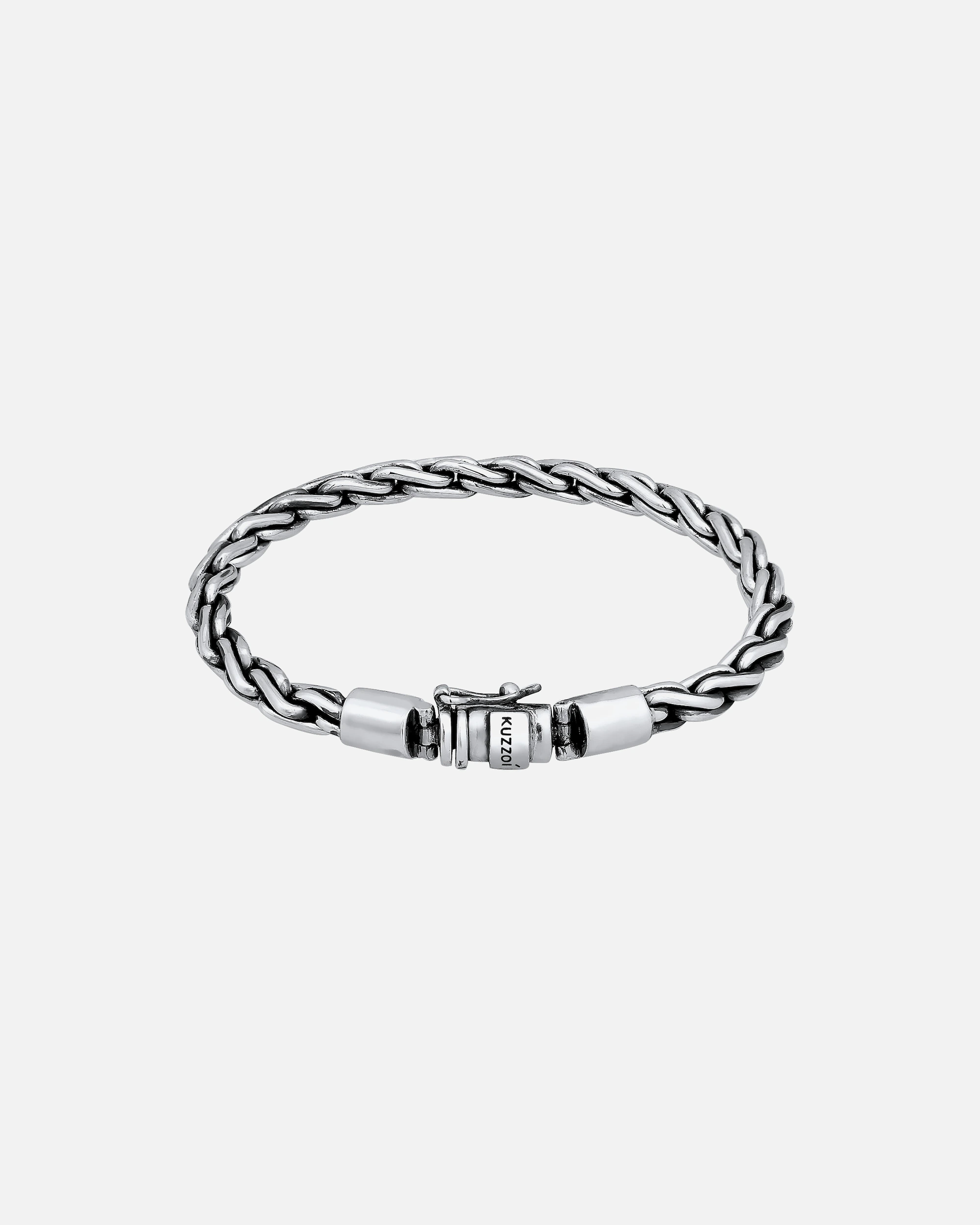 KUZZOI Men's Bracelet Solid Box Clasp Unisex 925 Silver
