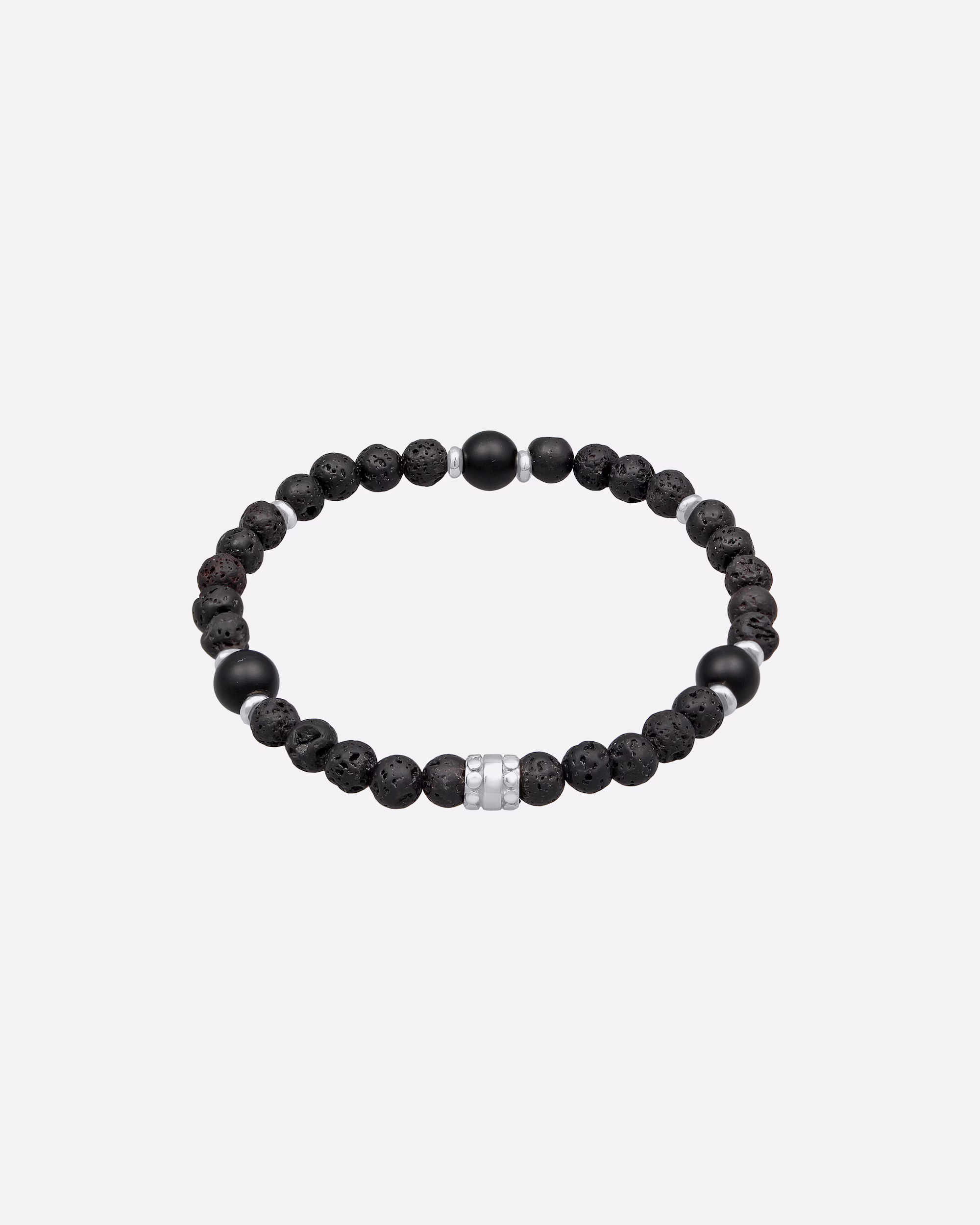 KUZZOI Men's Bracelet Onyx Black Vintage 925 Silver Oxidized