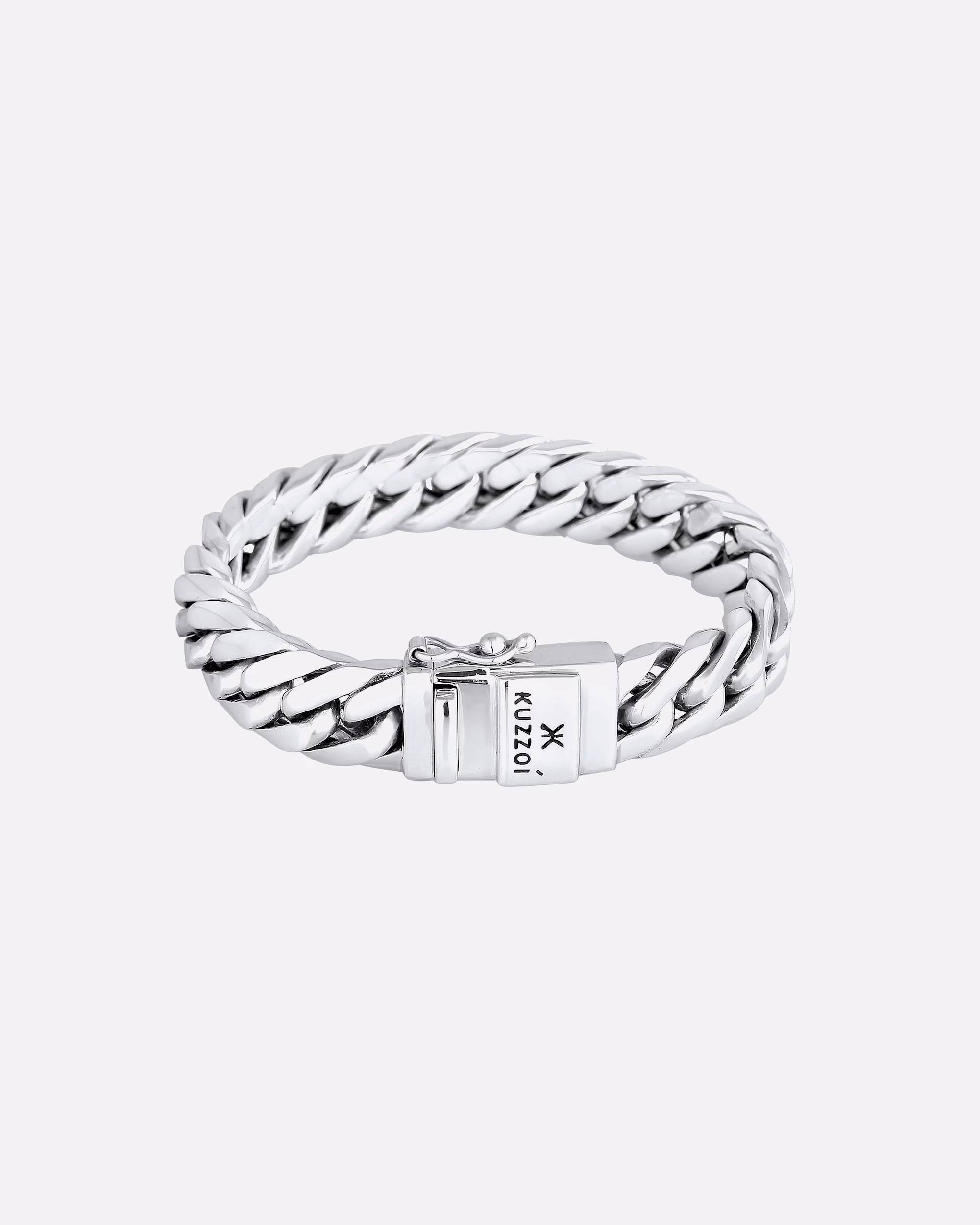 KUZZOI men's bracelet solid box clasp 925 silver