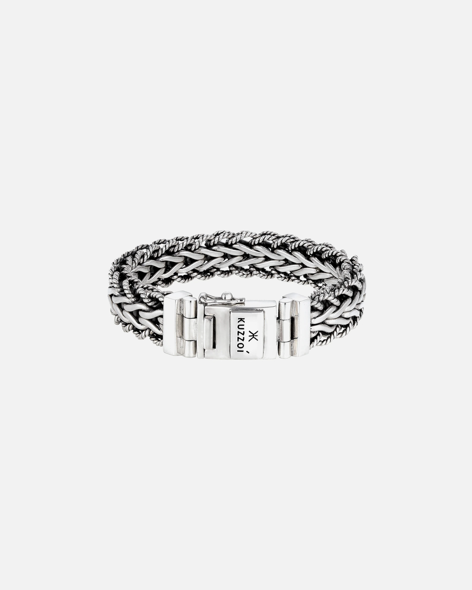 KUZZOI bracelet men's curb bracelet link chain 925 silver