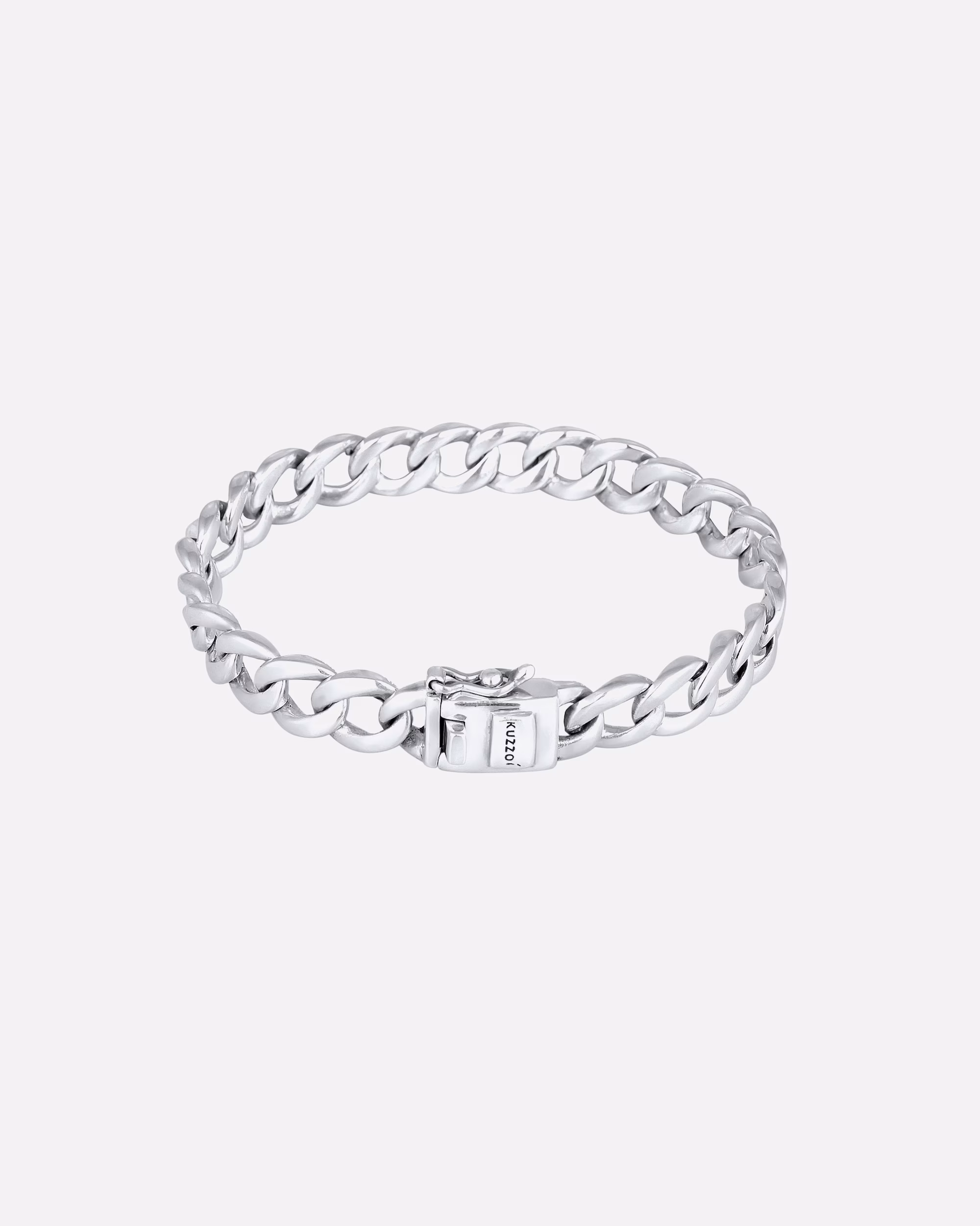 KUZZOI bracelet men's curb chain box clasp 925 silver