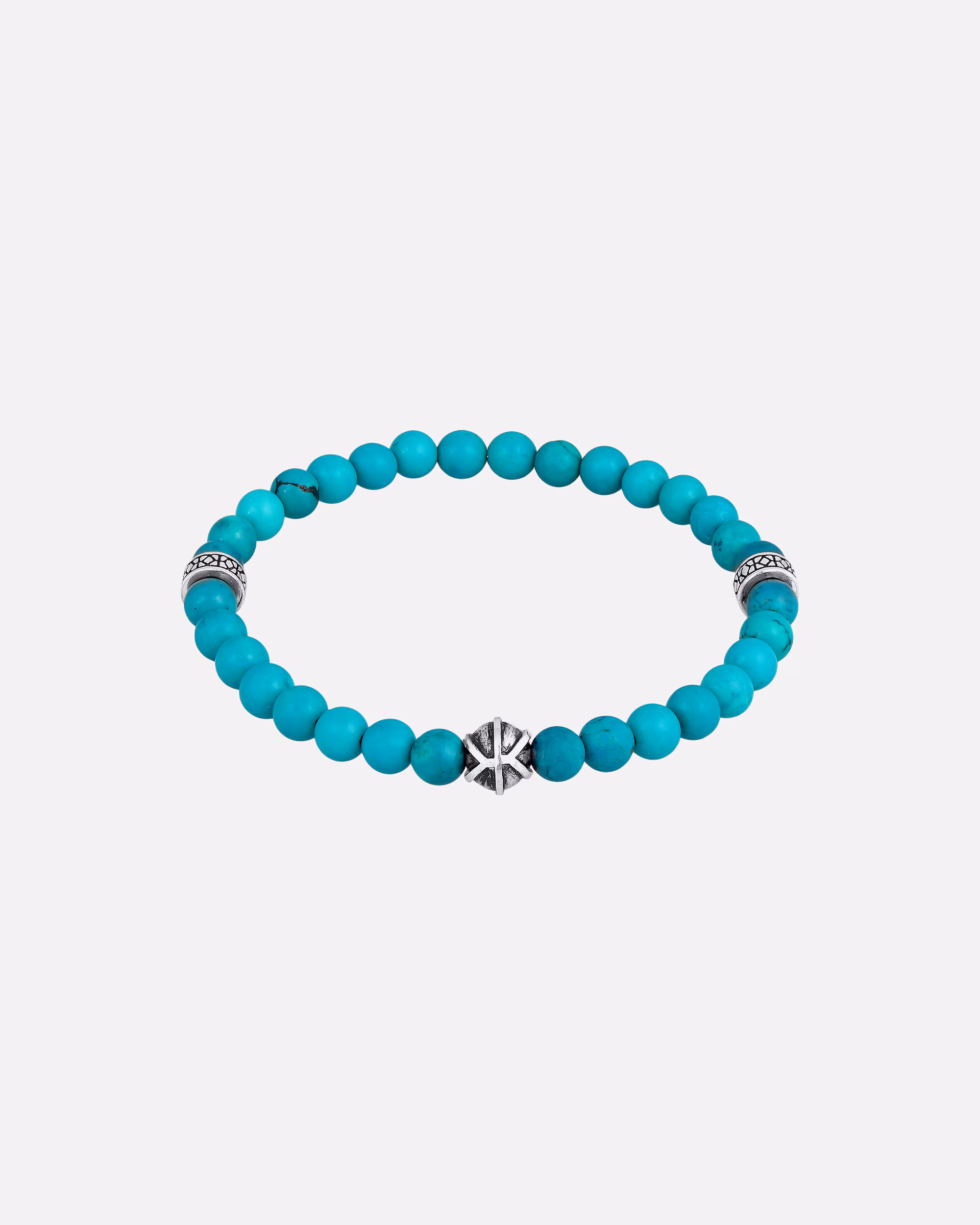KUZZOI bracelet men's pearl bracelet howlite turquoise 925 silver
