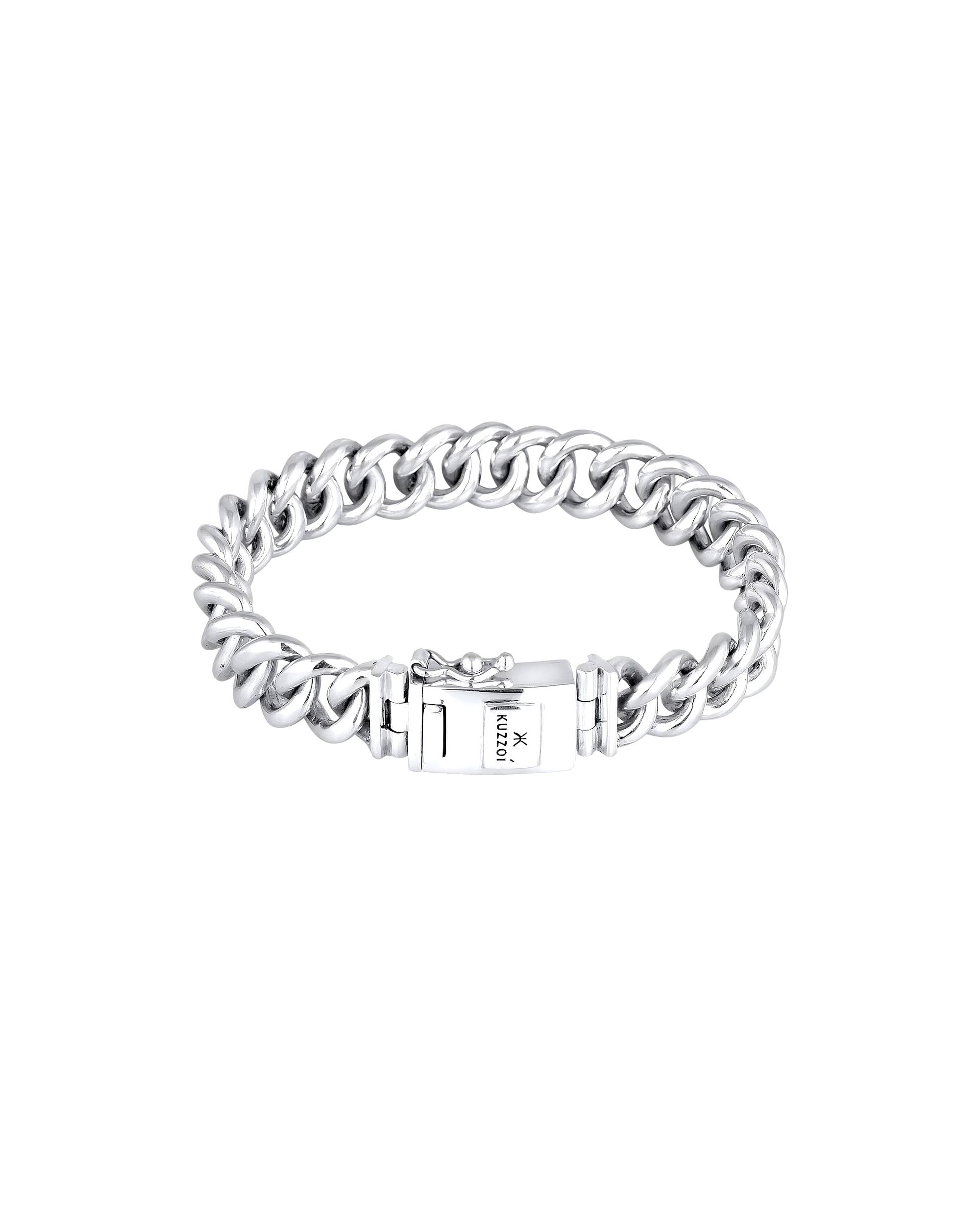 KUZZOI men's bracelet round armor box clasp 925 silver