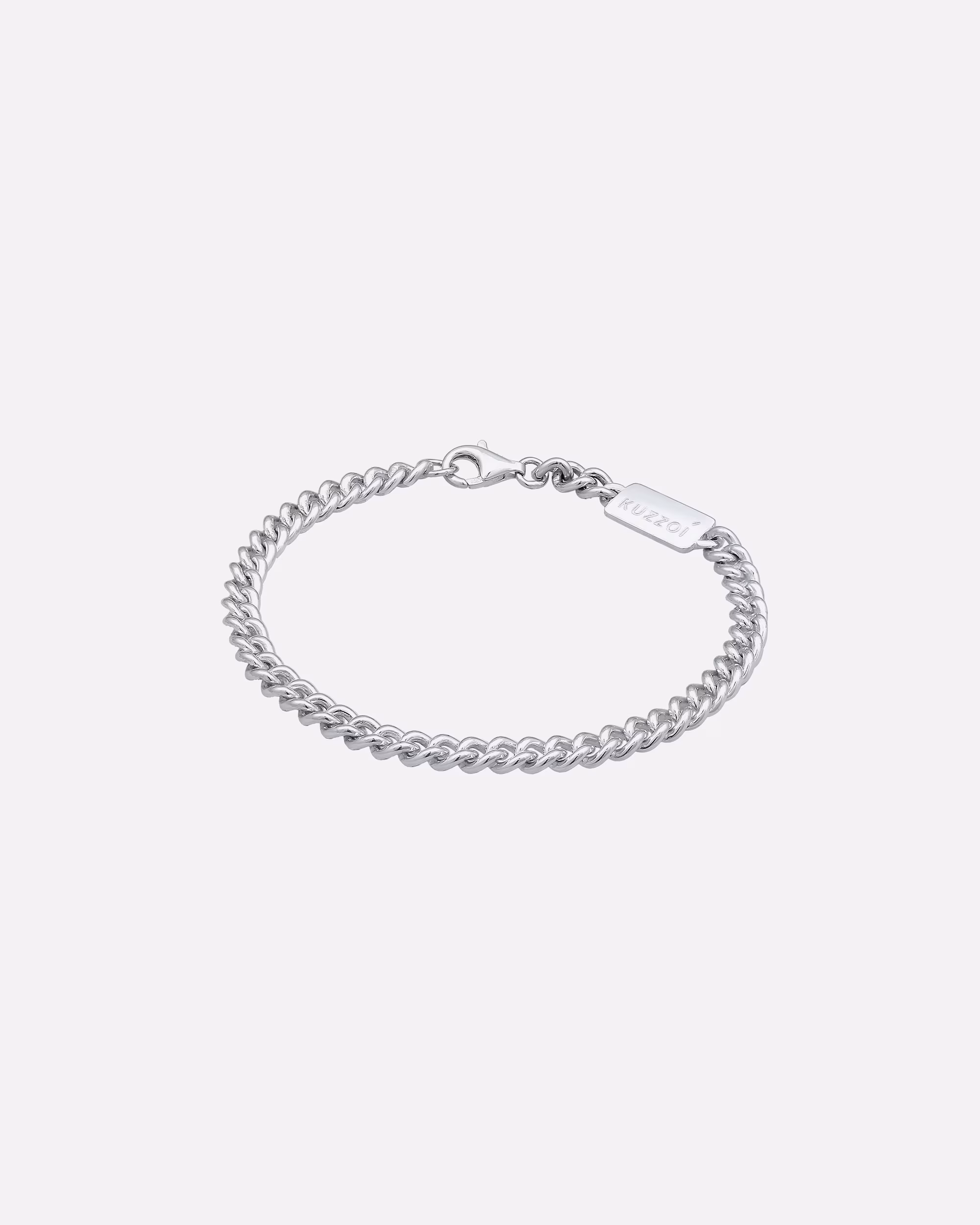 KUZZOI bracelet men's round armor solid 925 silver