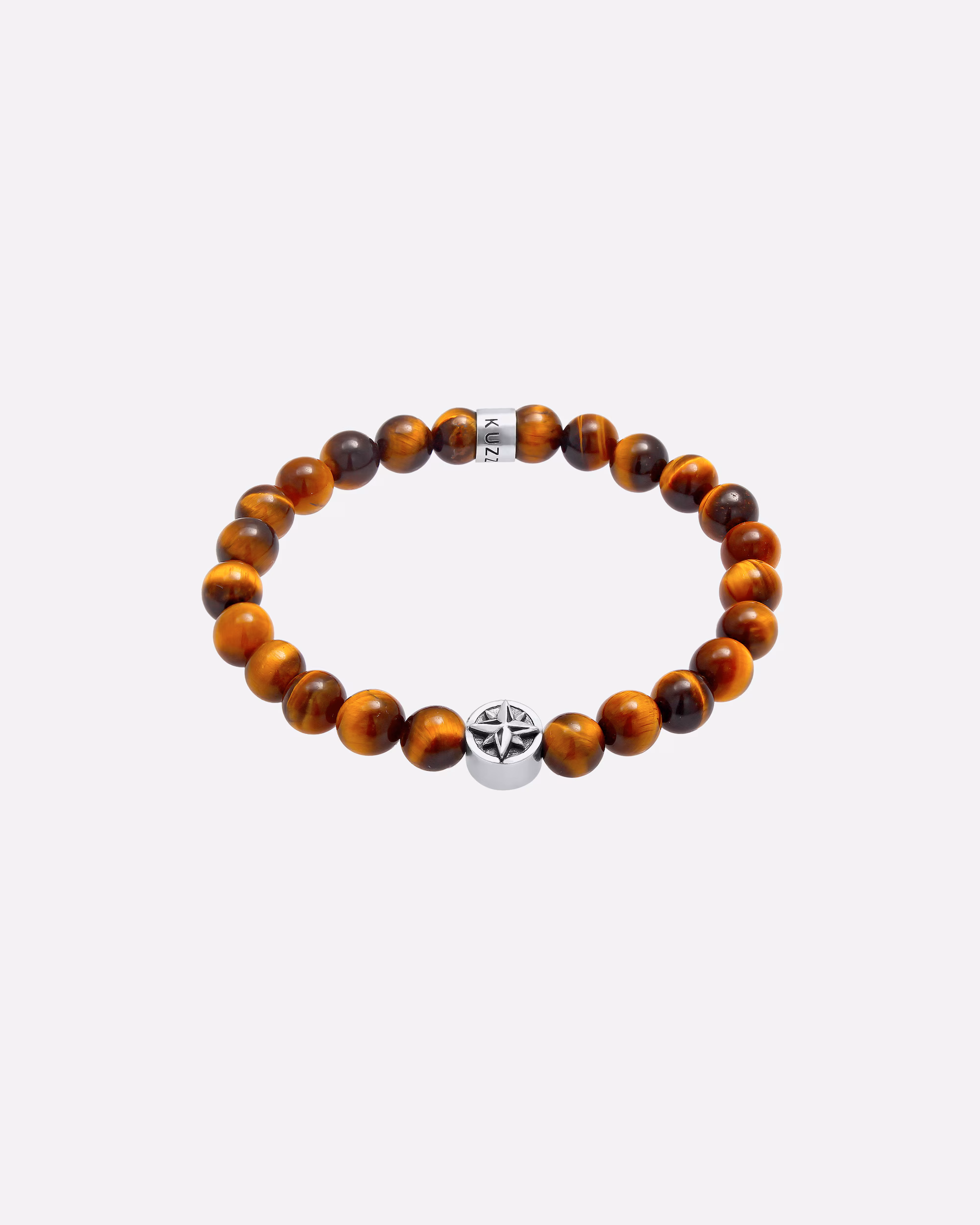 KUZZOI men's bracelet tiger eye beads compass bead 925 silver