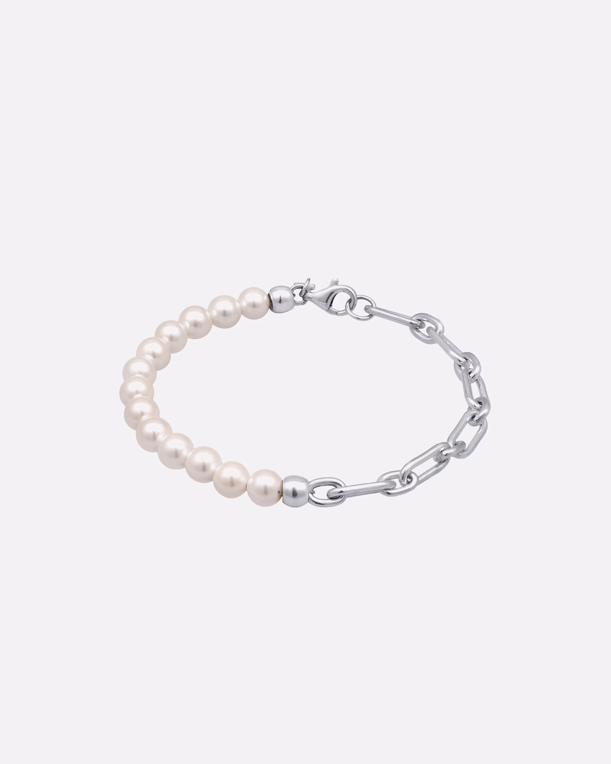 KUZZOI bracelet shell pearl link chain 925 sterling silver