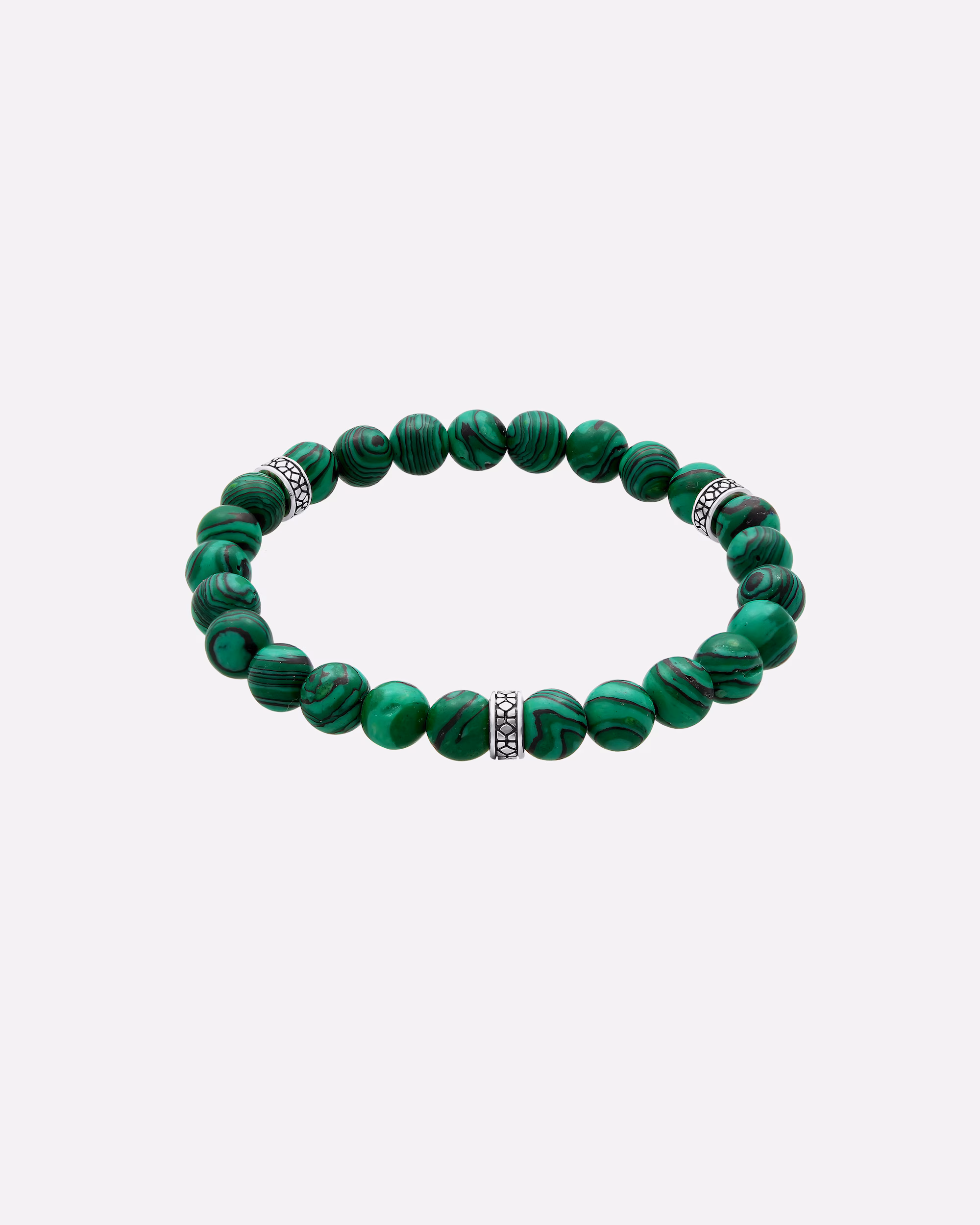 KUZZOI bracelet synthetic malachite bead 925 silver oxidized