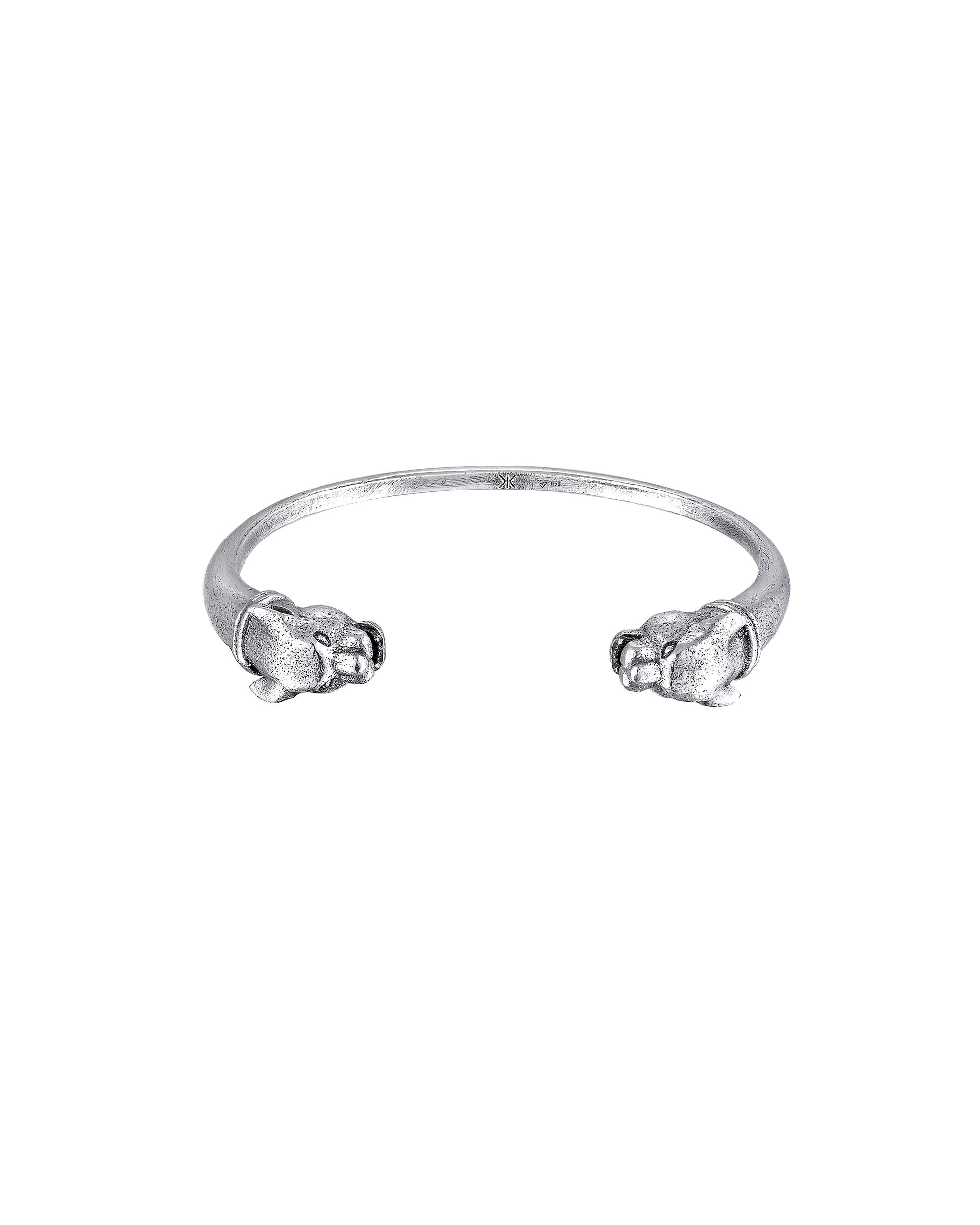 KUZZOI Bangle Bracelet Panther Masculine Animal Symbol 925 Silver