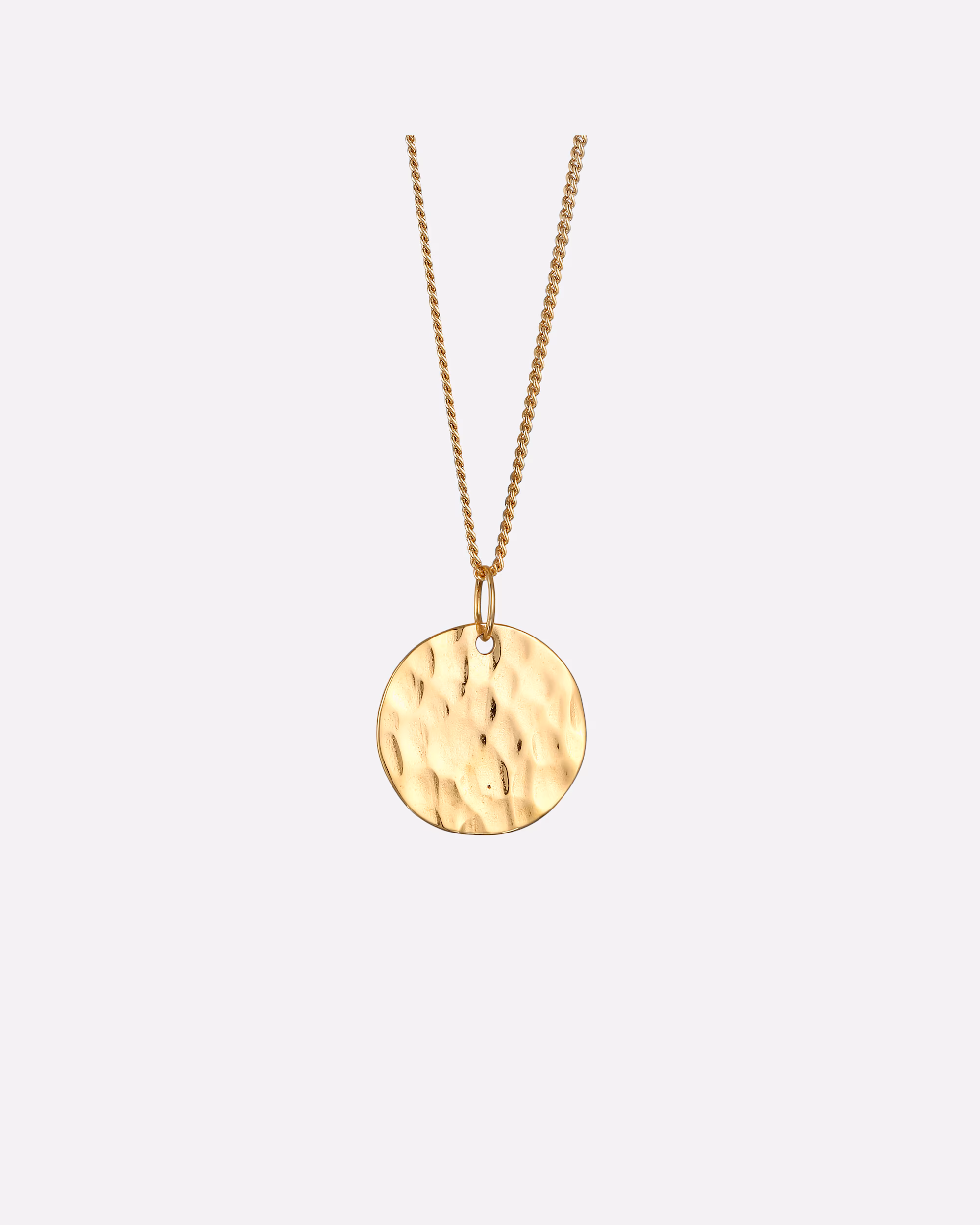 KUZZOI necklace pendant plate hammered 375 yellow gold