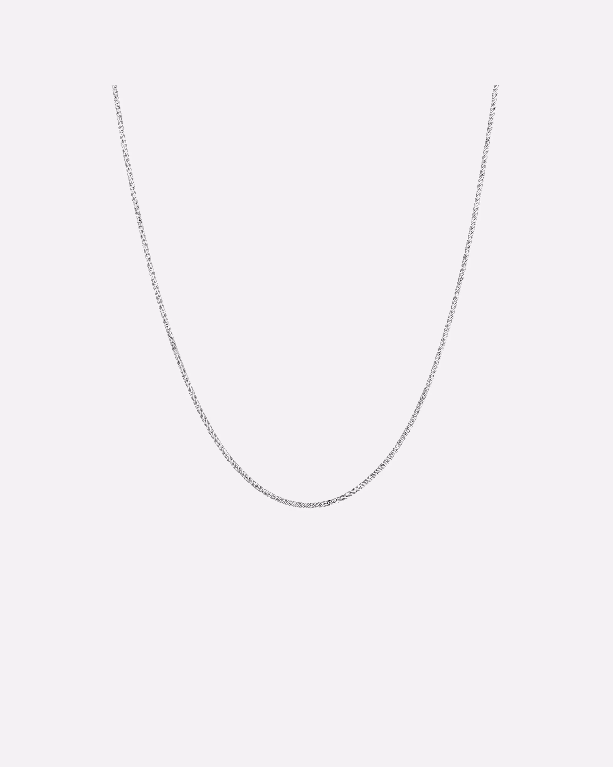 KUZZOI necklace men's basic cord chain twisted fine 925 silver