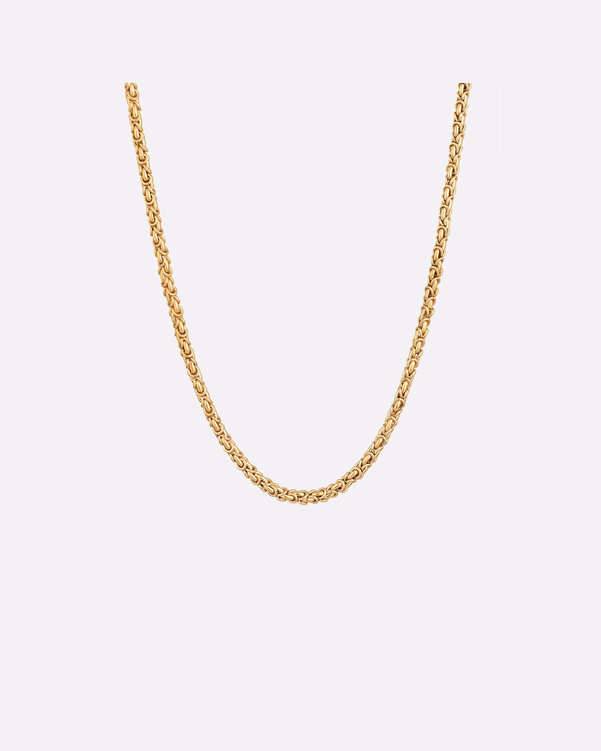 KUZZOI Necklace Men's Byzantine Chain Oxidized Basic 925 Silver