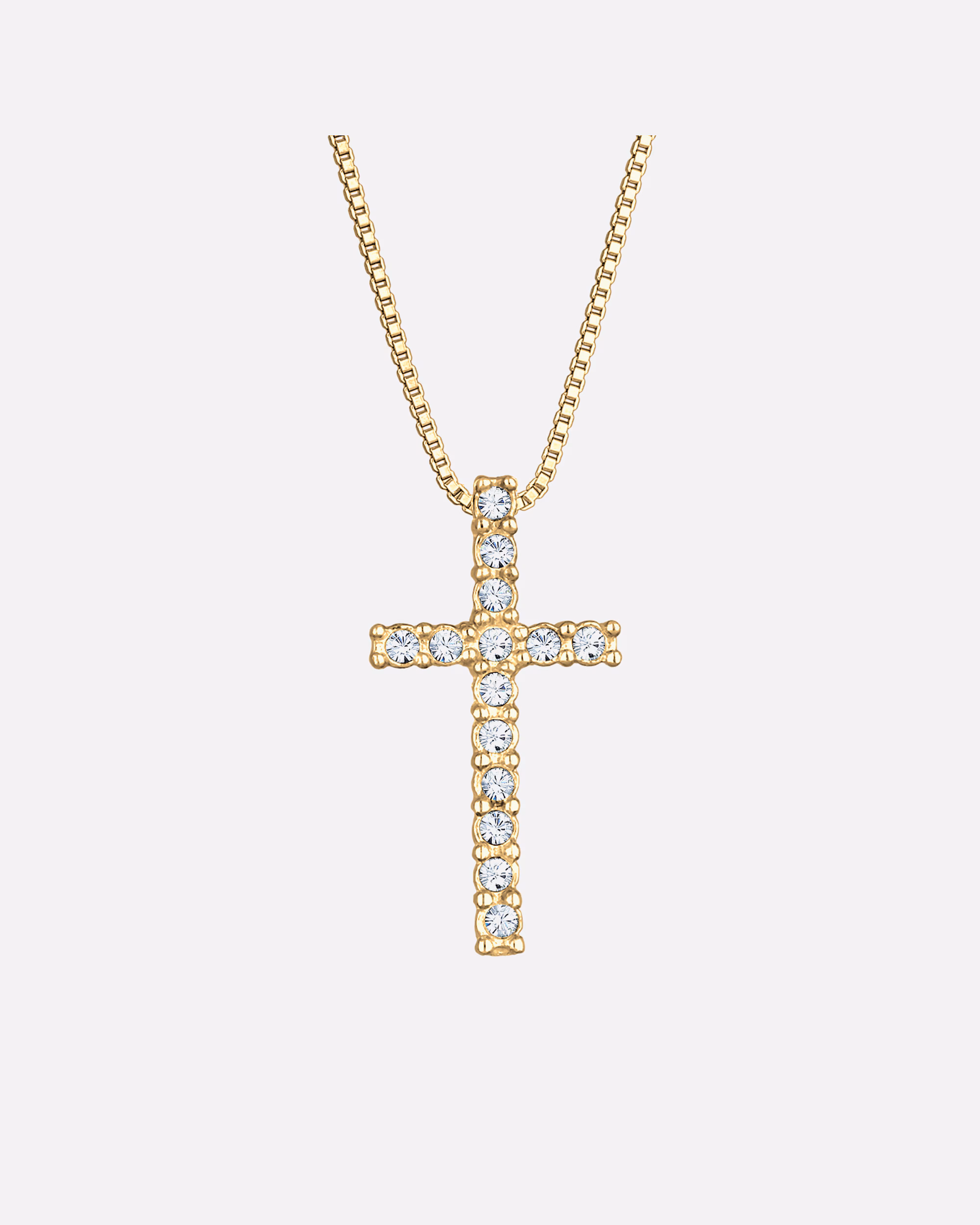 KUZZOI Necklace Men's Cross Crystals Religion 925 Silver